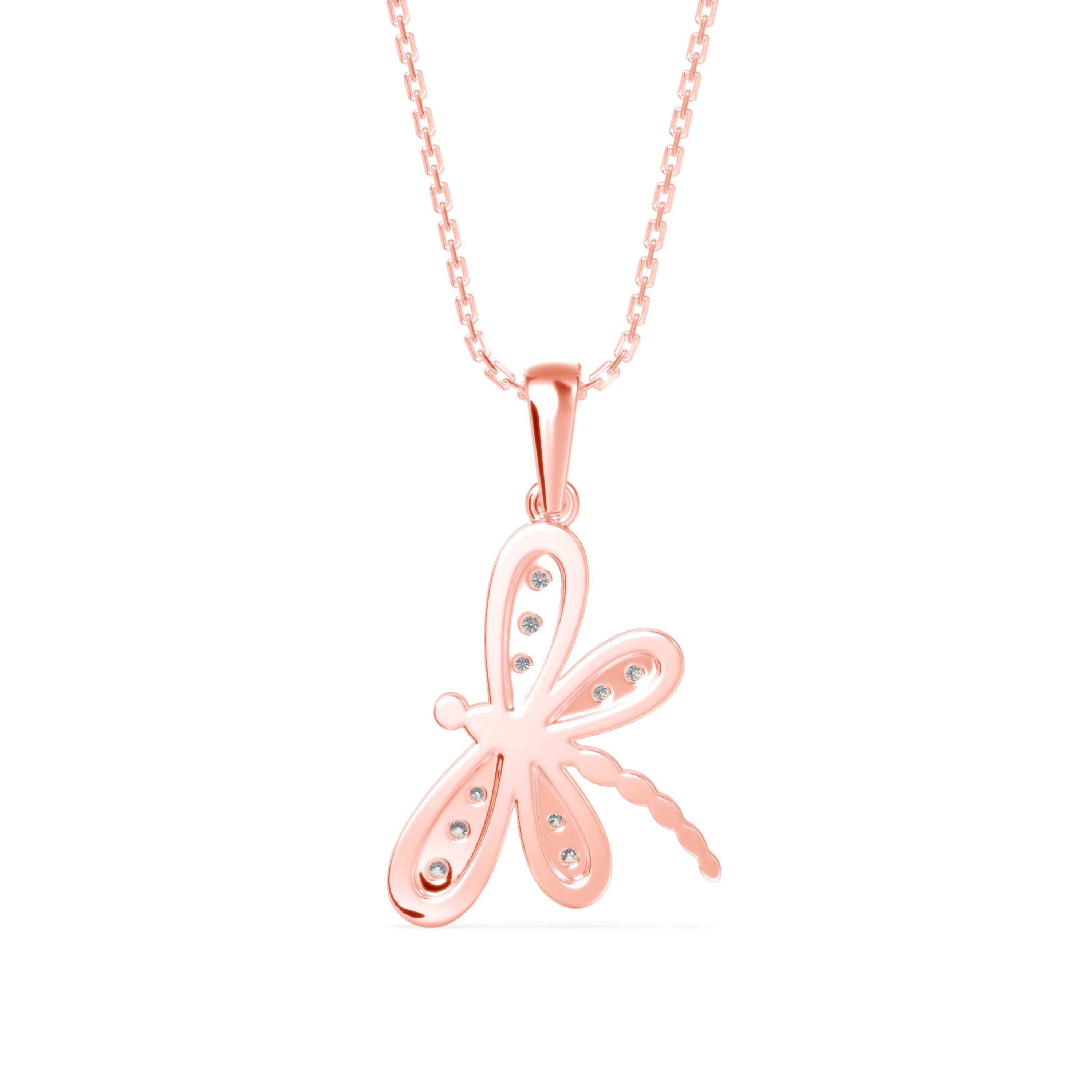 TASA Golden Grace Dragonfly Diamond Pendant - 1213