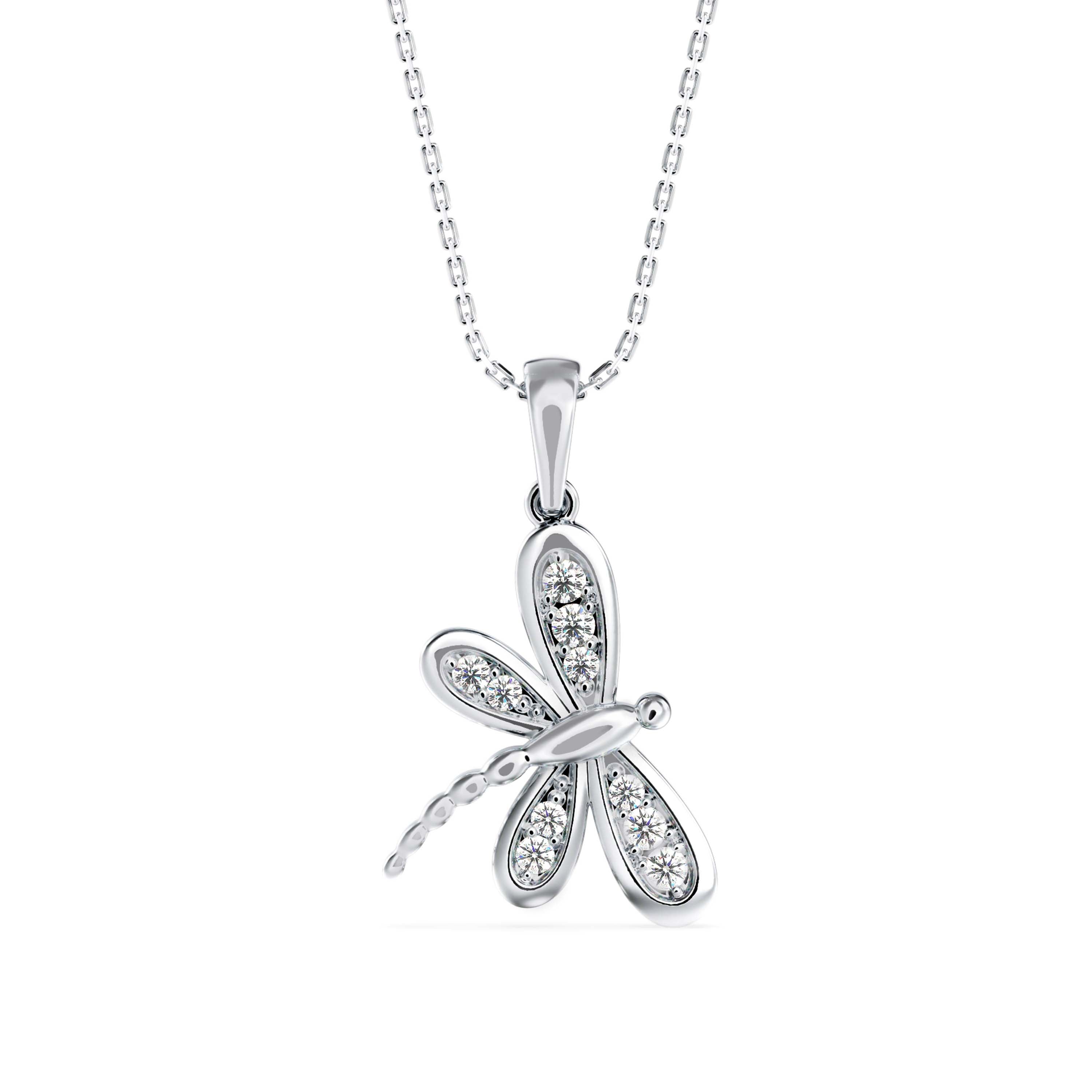 TASA Golden Grace Dragonfly Diamond Pendant - 1213