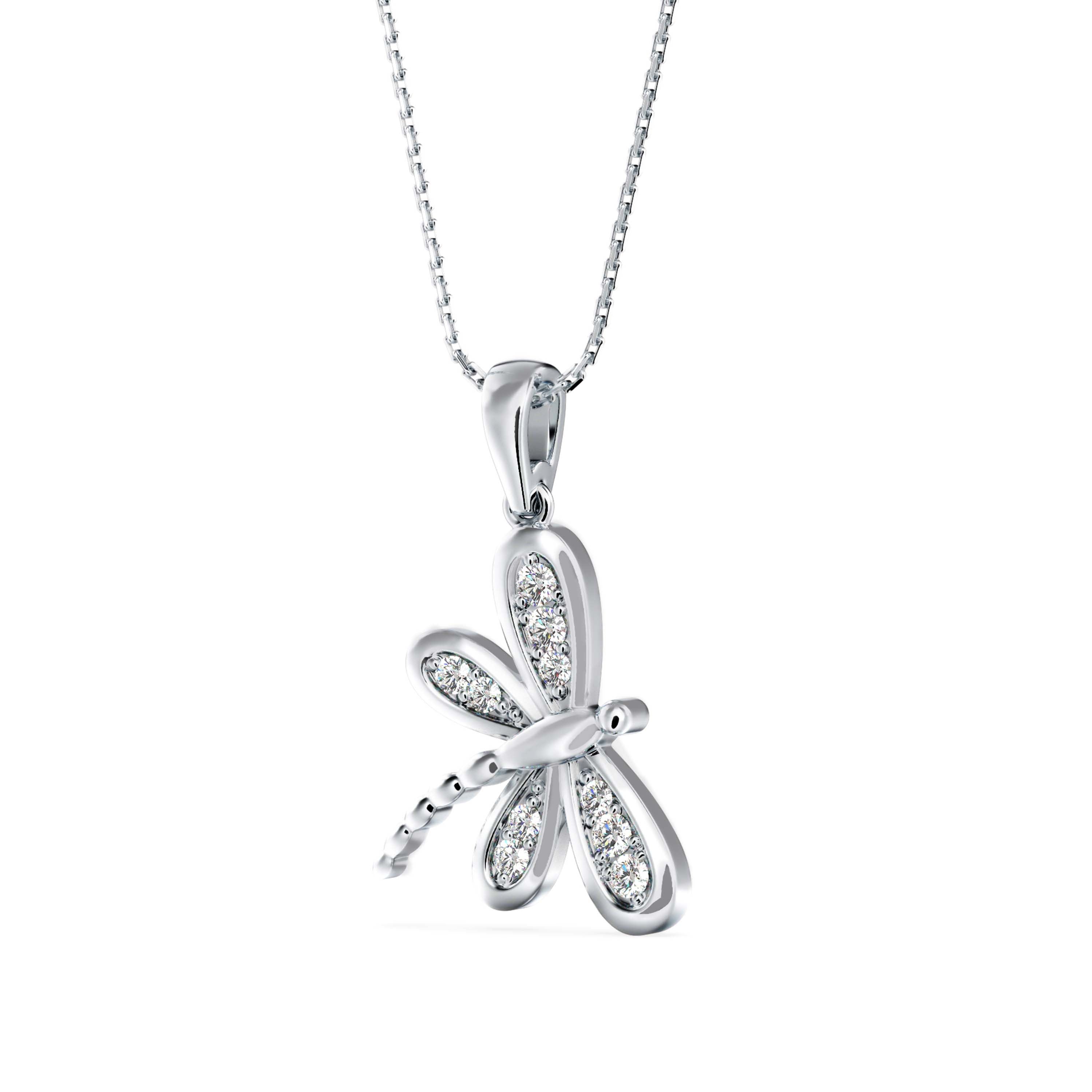 TASA Golden Grace Dragonfly Diamond Pendant - 1213