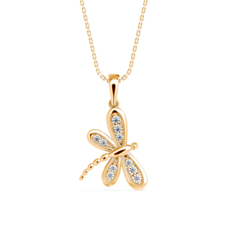 TASA Golden Grace Dragonfly Diamond Pendant - 1213