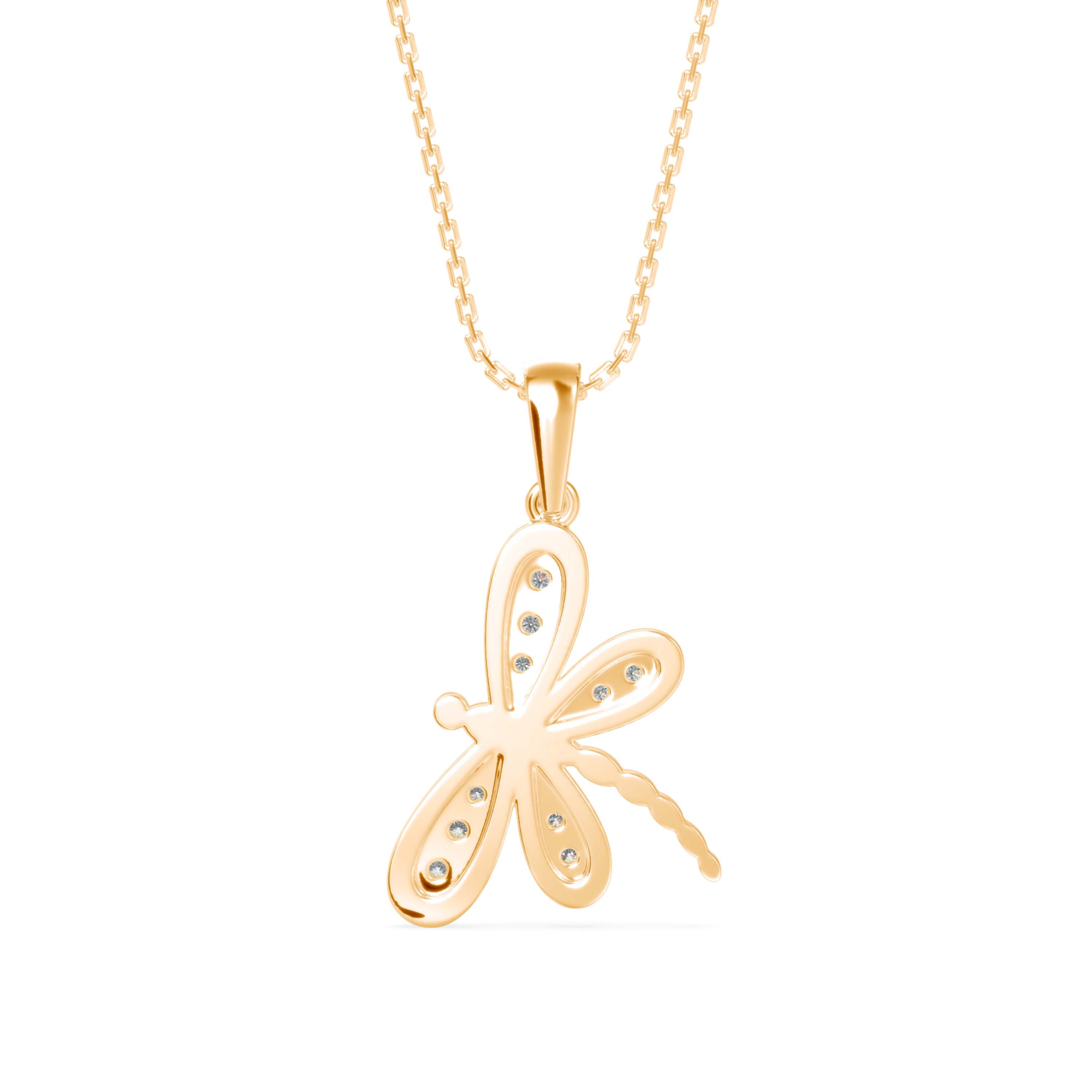 TASA Golden Grace Dragonfly Diamond Pendant - 1213