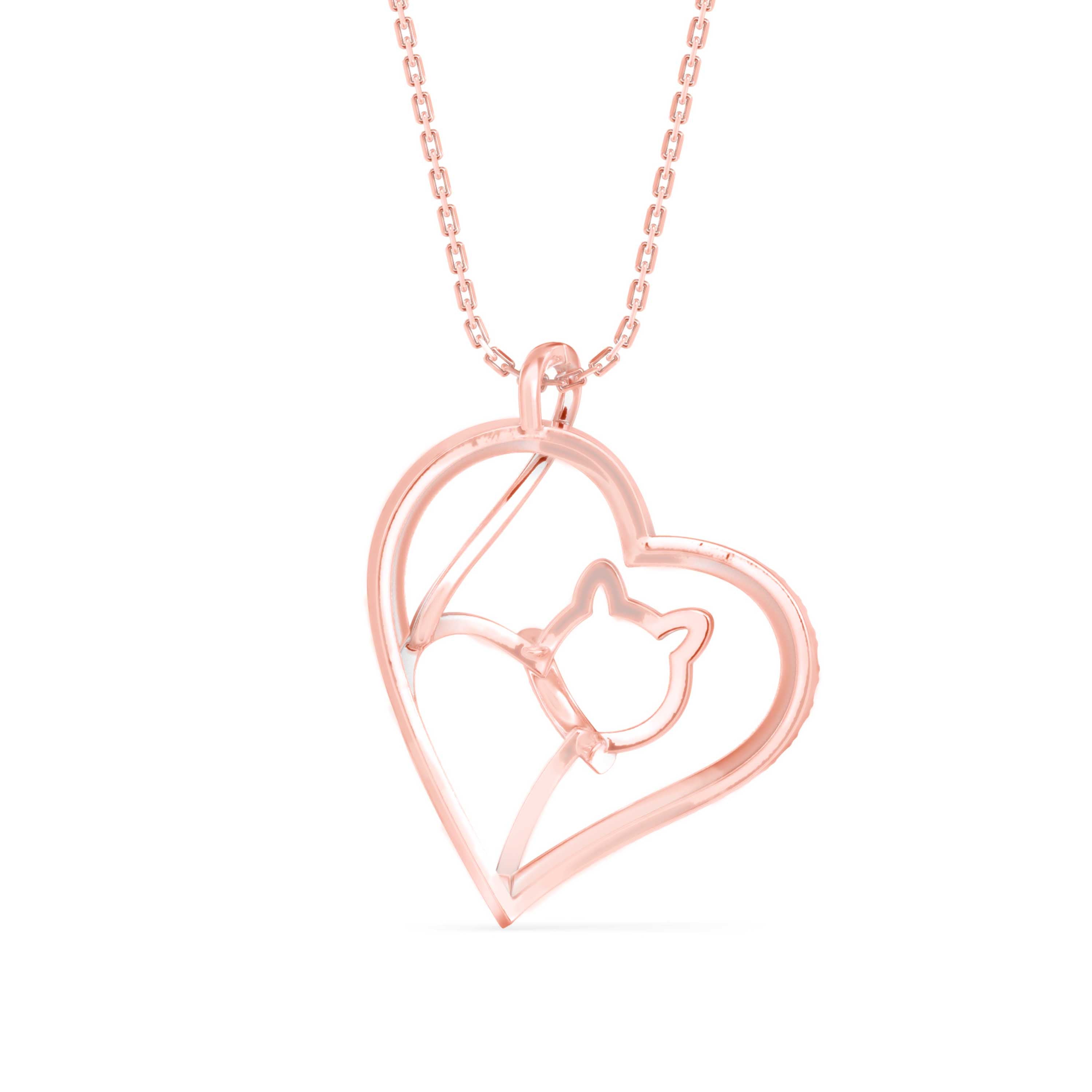 Pawfect Love Cat Diamond Pendant - 1275