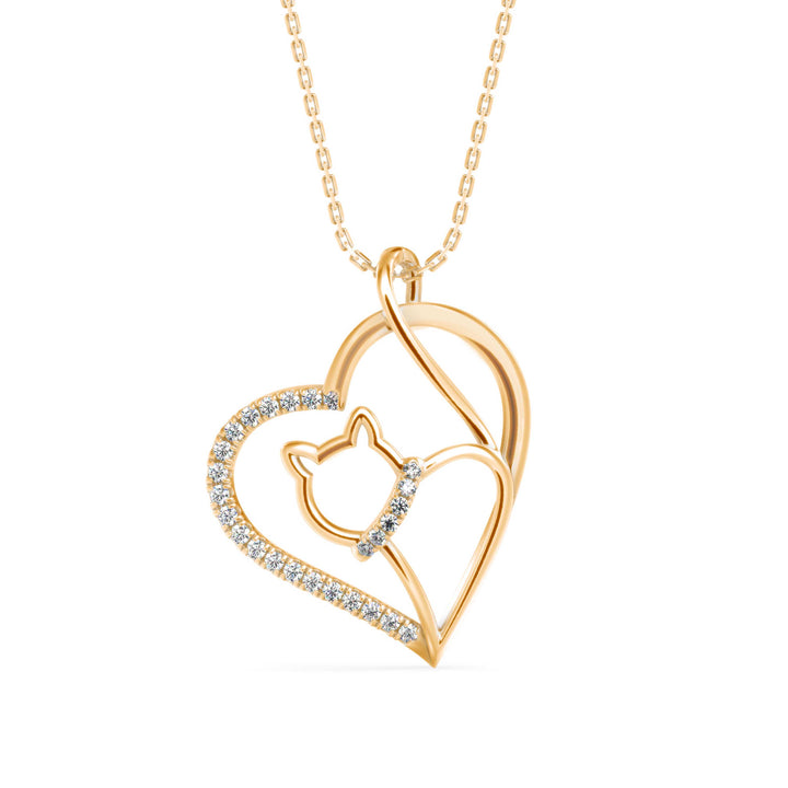 Pawfect Love Cat Diamond Pendant - 1275