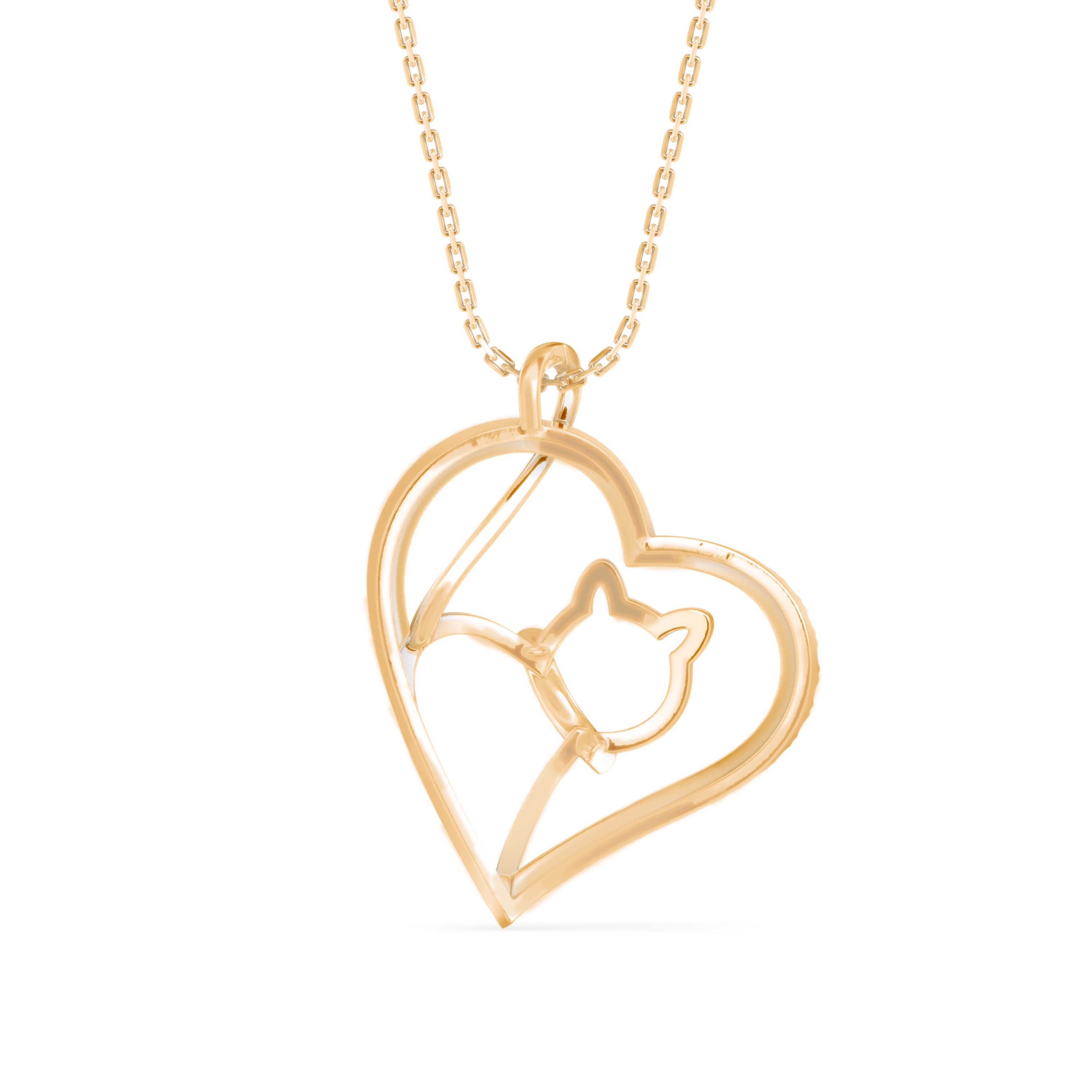 Pawfect Love Cat Diamond Pendant - 1275