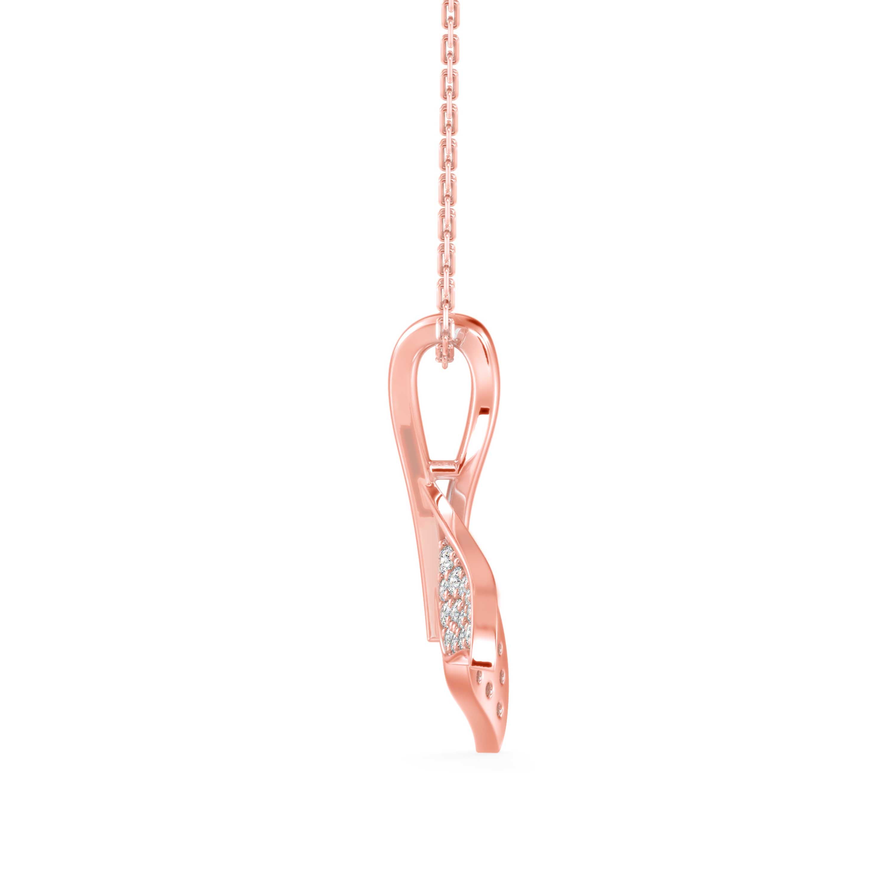 Ocean Grace Whale Tail Diamond Pendant - 1276