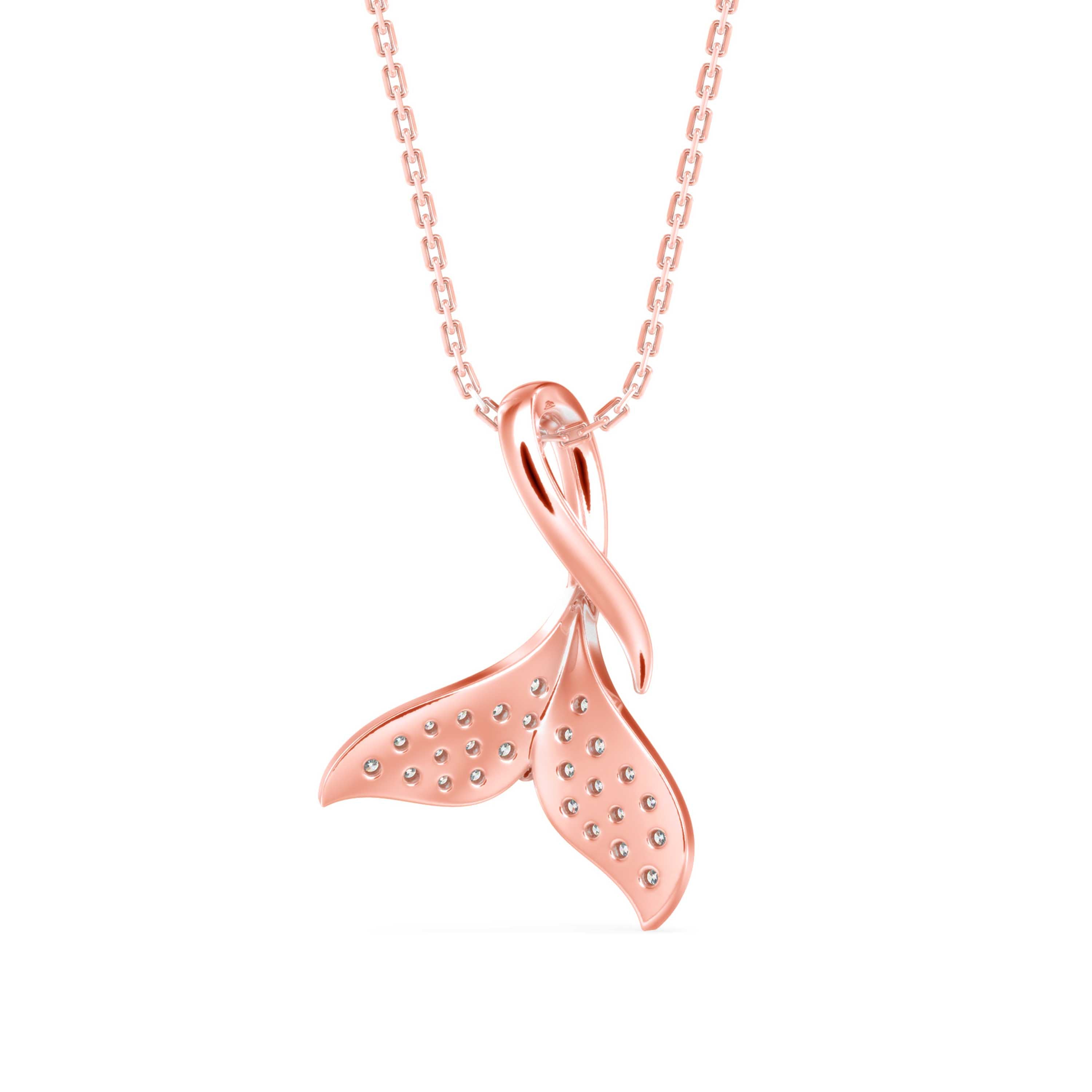 Ocean Grace Whale Tail Diamond Pendant - 1276