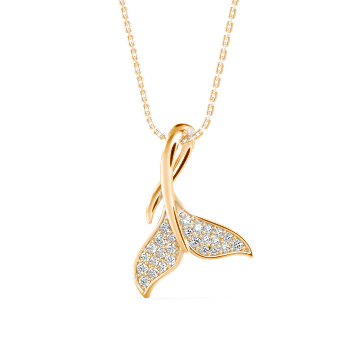 Ocean Grace Whale Tail Diamond Pendant - 1276