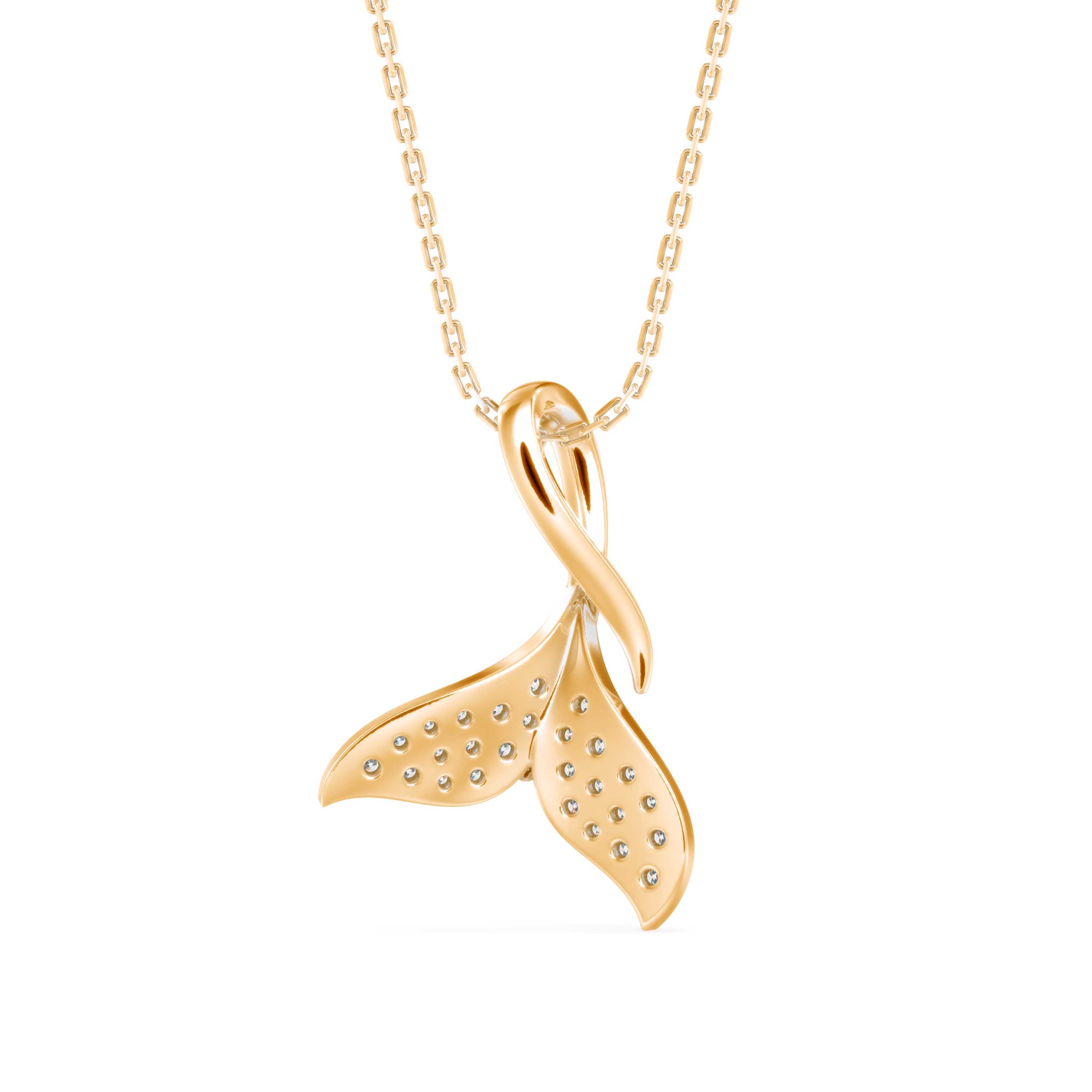 Ocean Grace Whale Tail Diamond Pendant - 1276