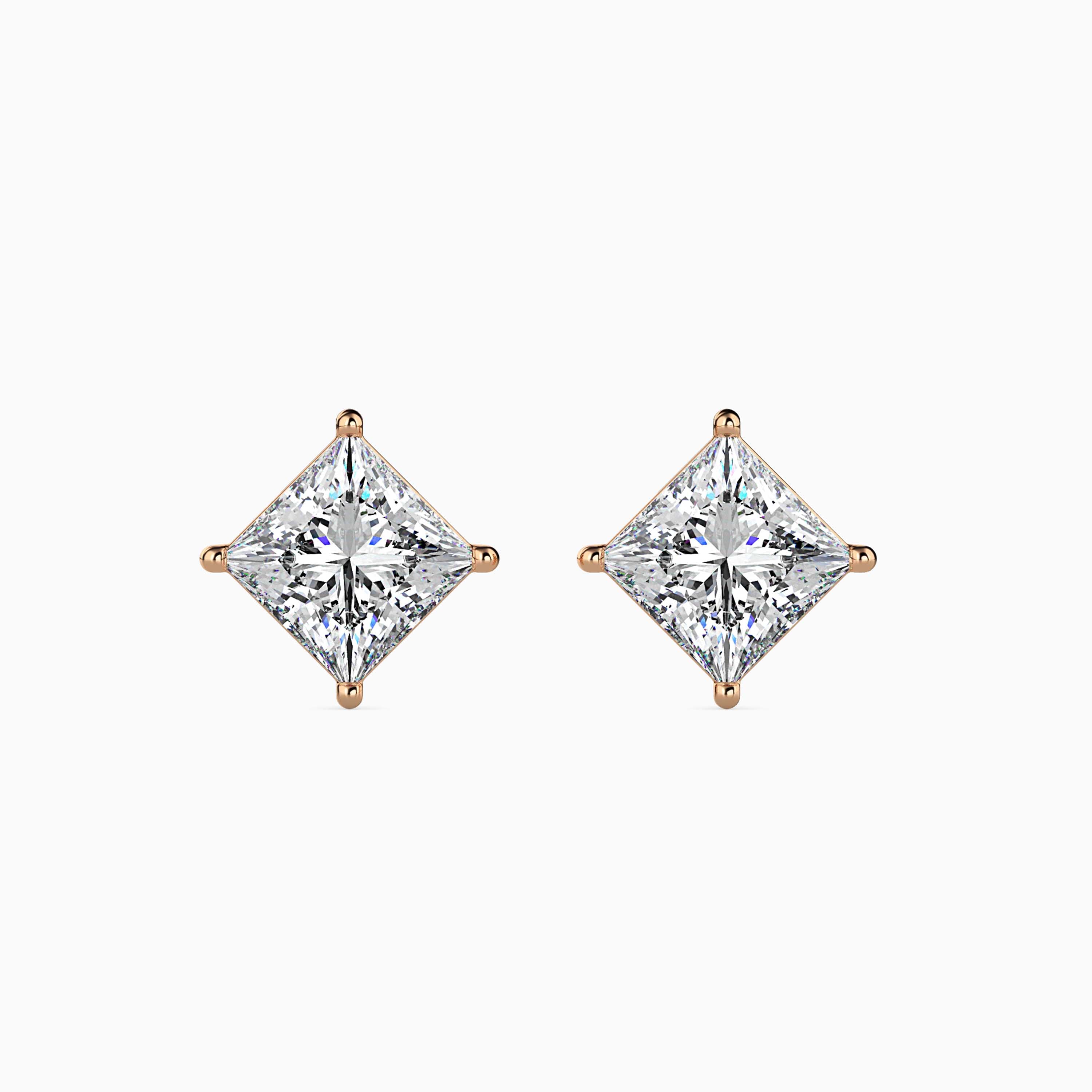 TASA “Celeste Edge” Princess-Cut Diamond Studs - 16036