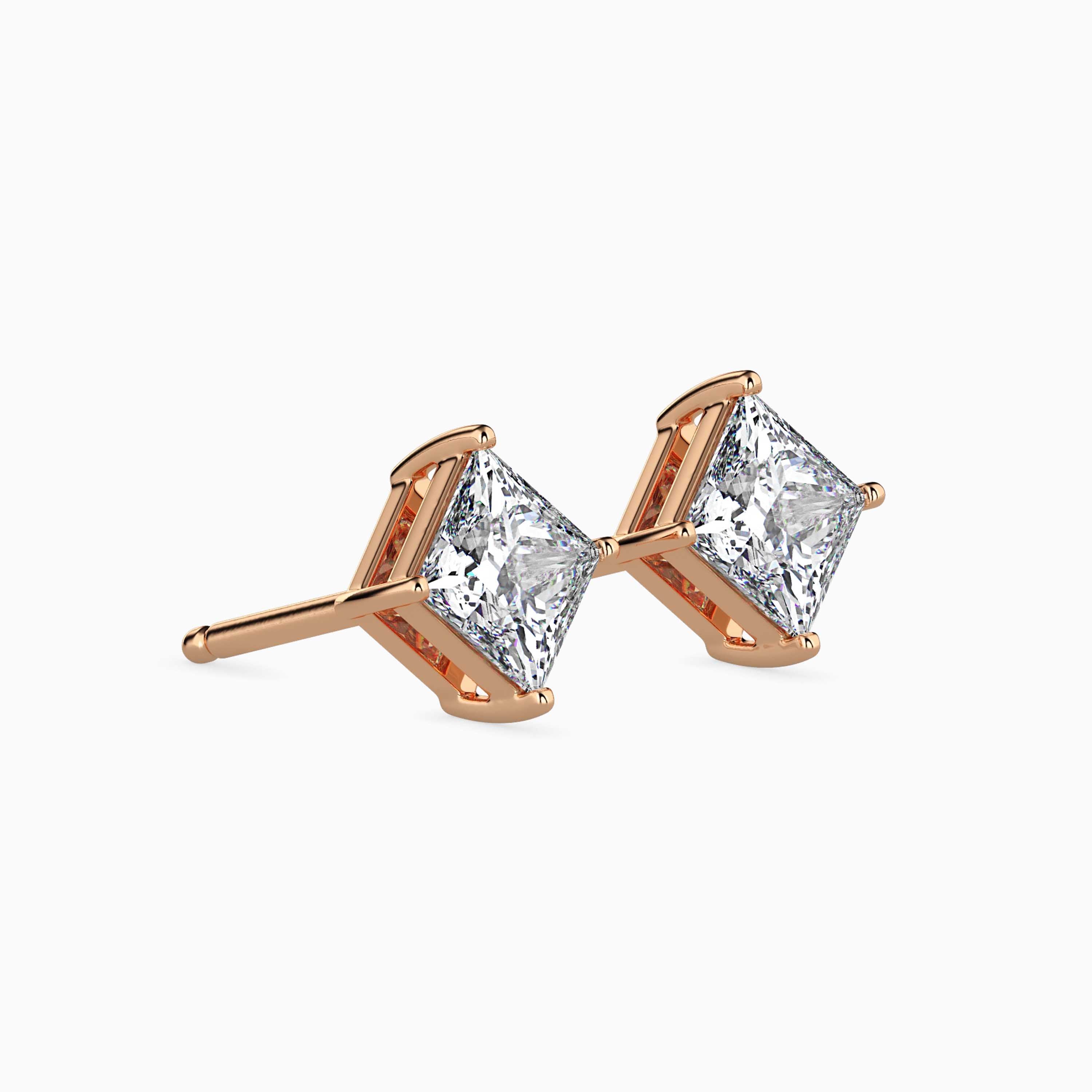 TASA “Celeste Edge” Princess-Cut Diamond Studs - 16036