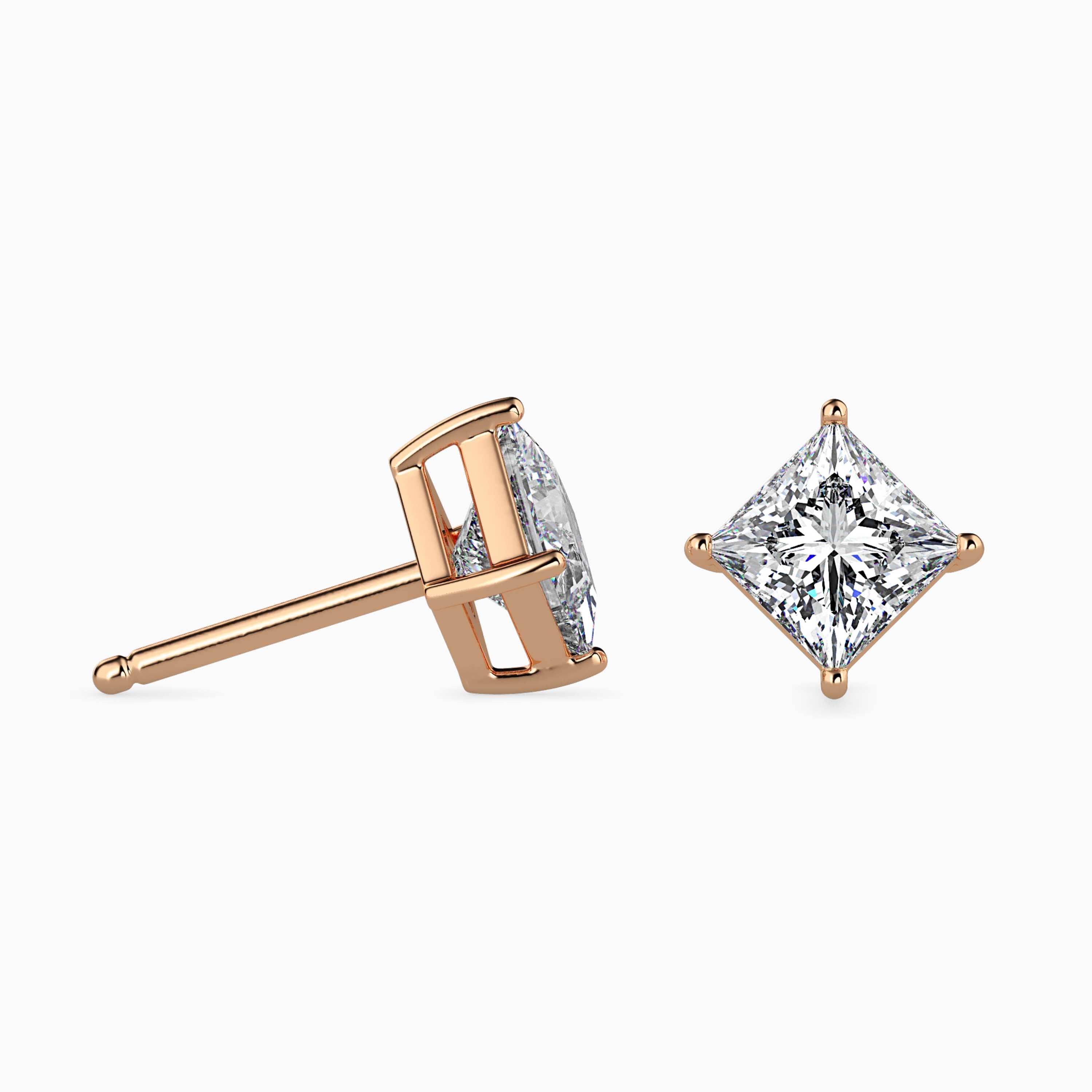 TASA “Celeste Edge” Princess-Cut Diamond Studs - 16036
