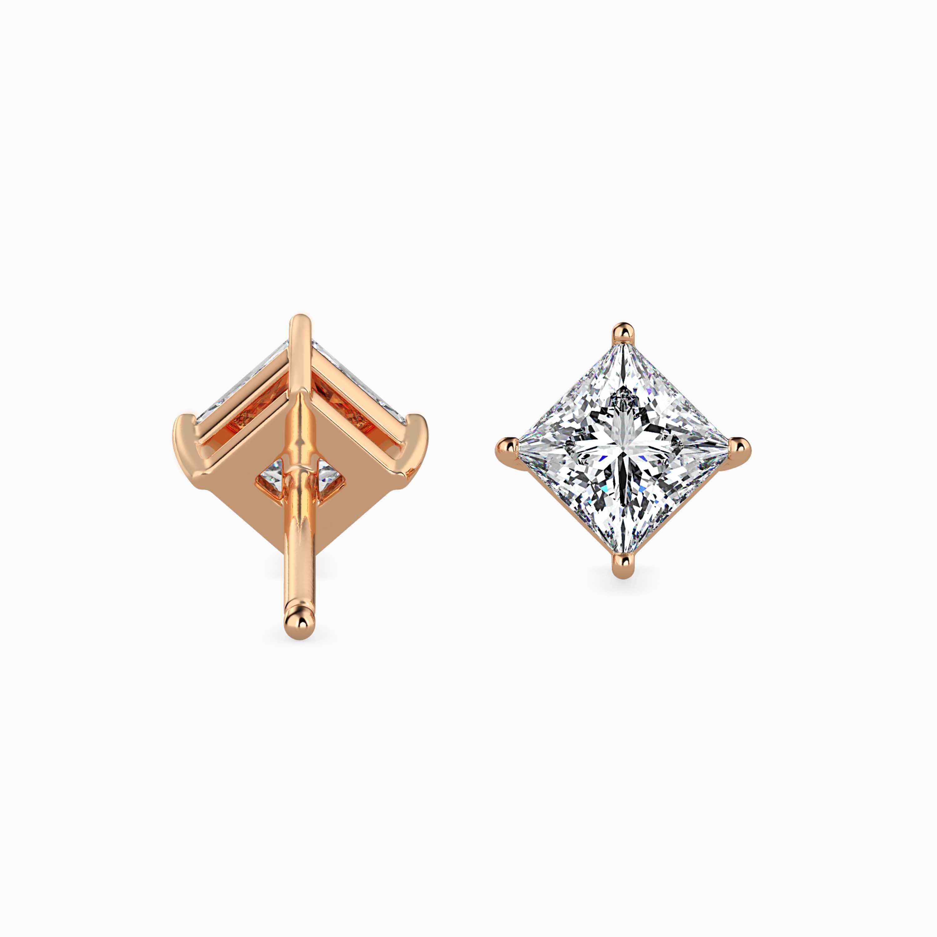 TASA “Celeste Edge” Princess-Cut Diamond Studs - 16036