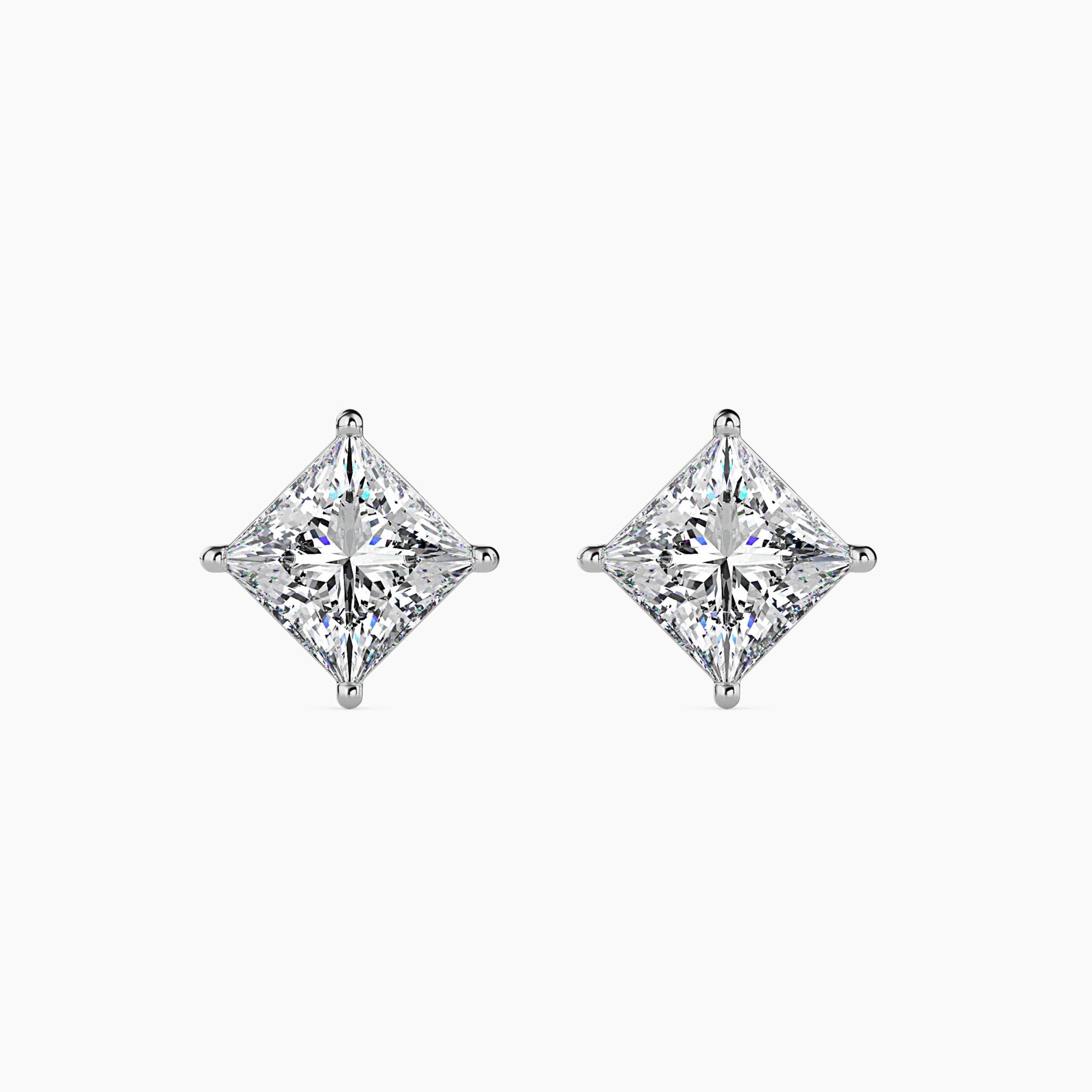 TASA “Celeste Edge” Princess-Cut Diamond Studs - 16036