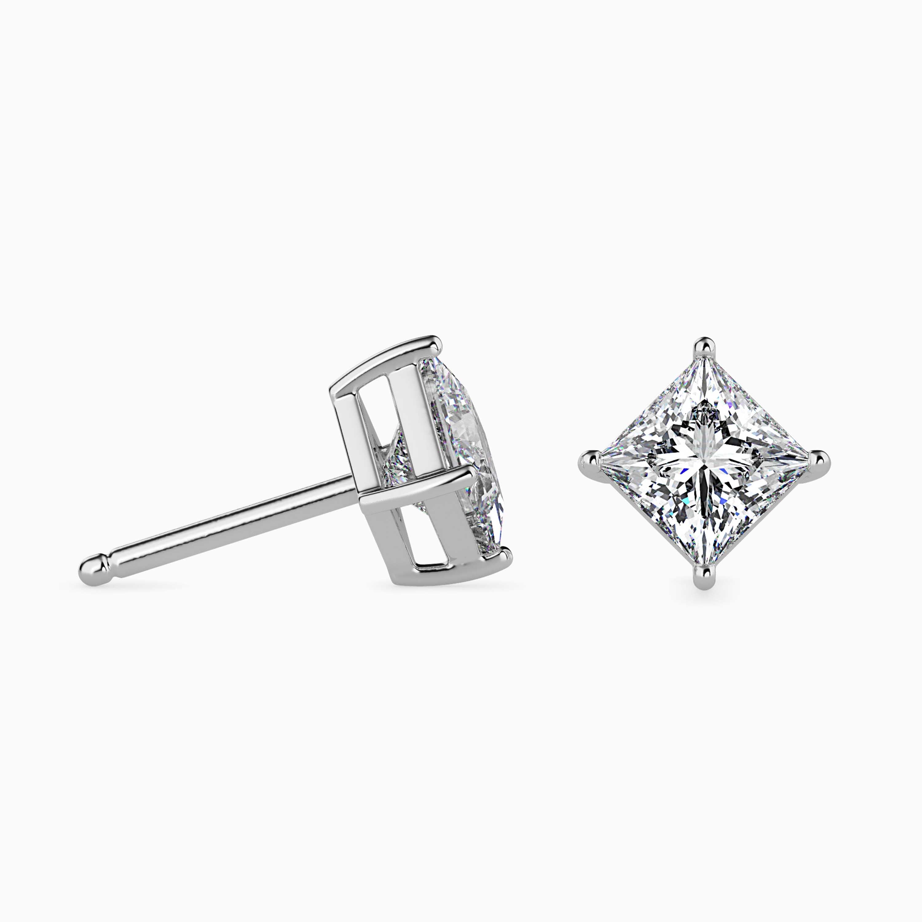 TASA “Celeste Edge” Princess-Cut Diamond Studs - 16036