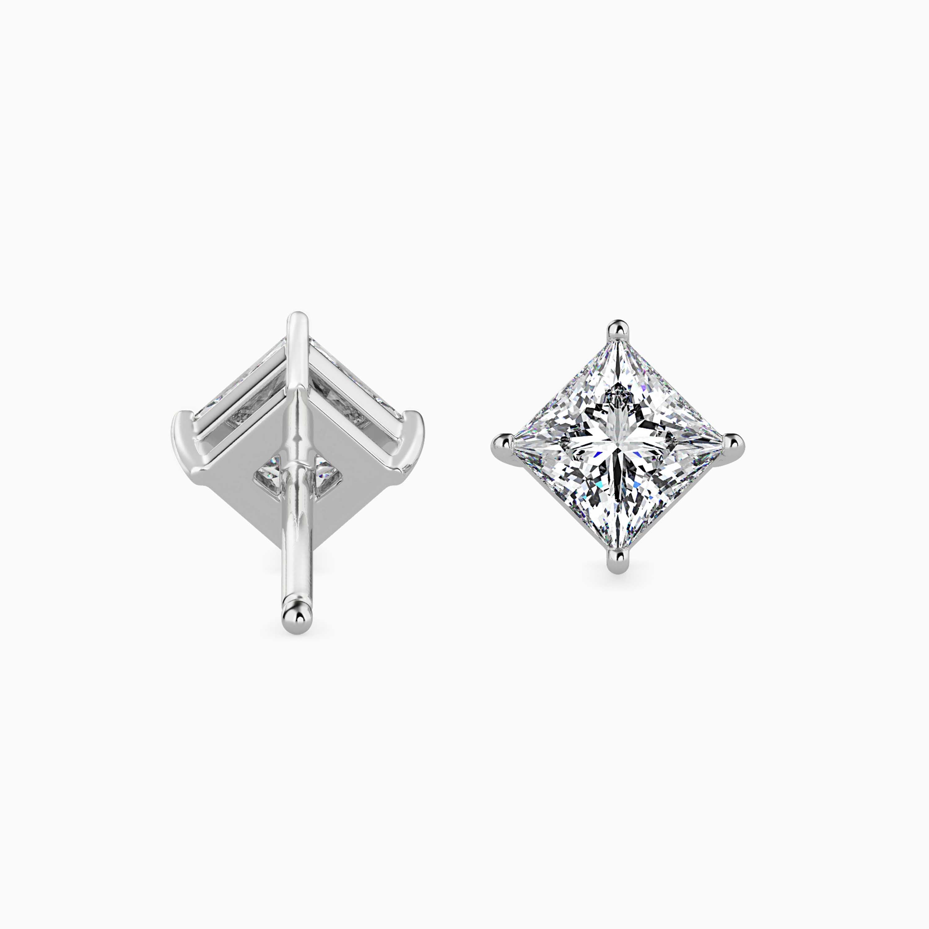 TASA “Celeste Edge” Princess-Cut Diamond Studs - 16036