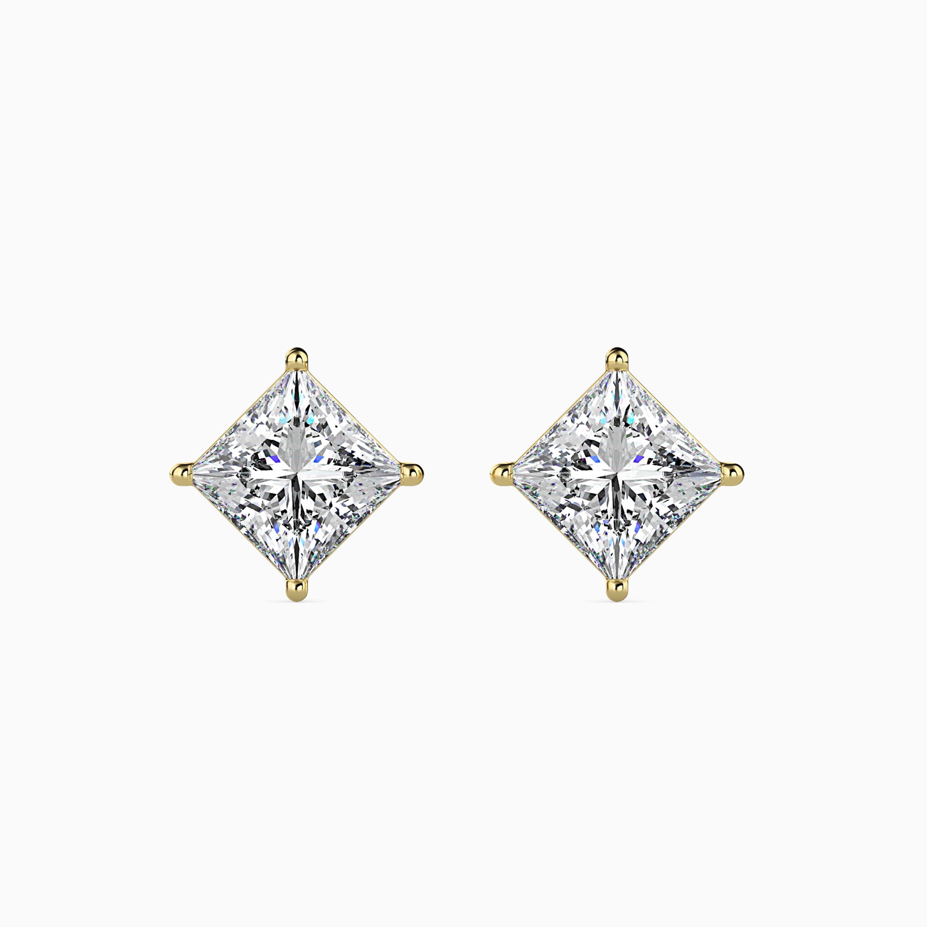 TASA “Celeste Edge” Princess-Cut Diamond Studs - 16036