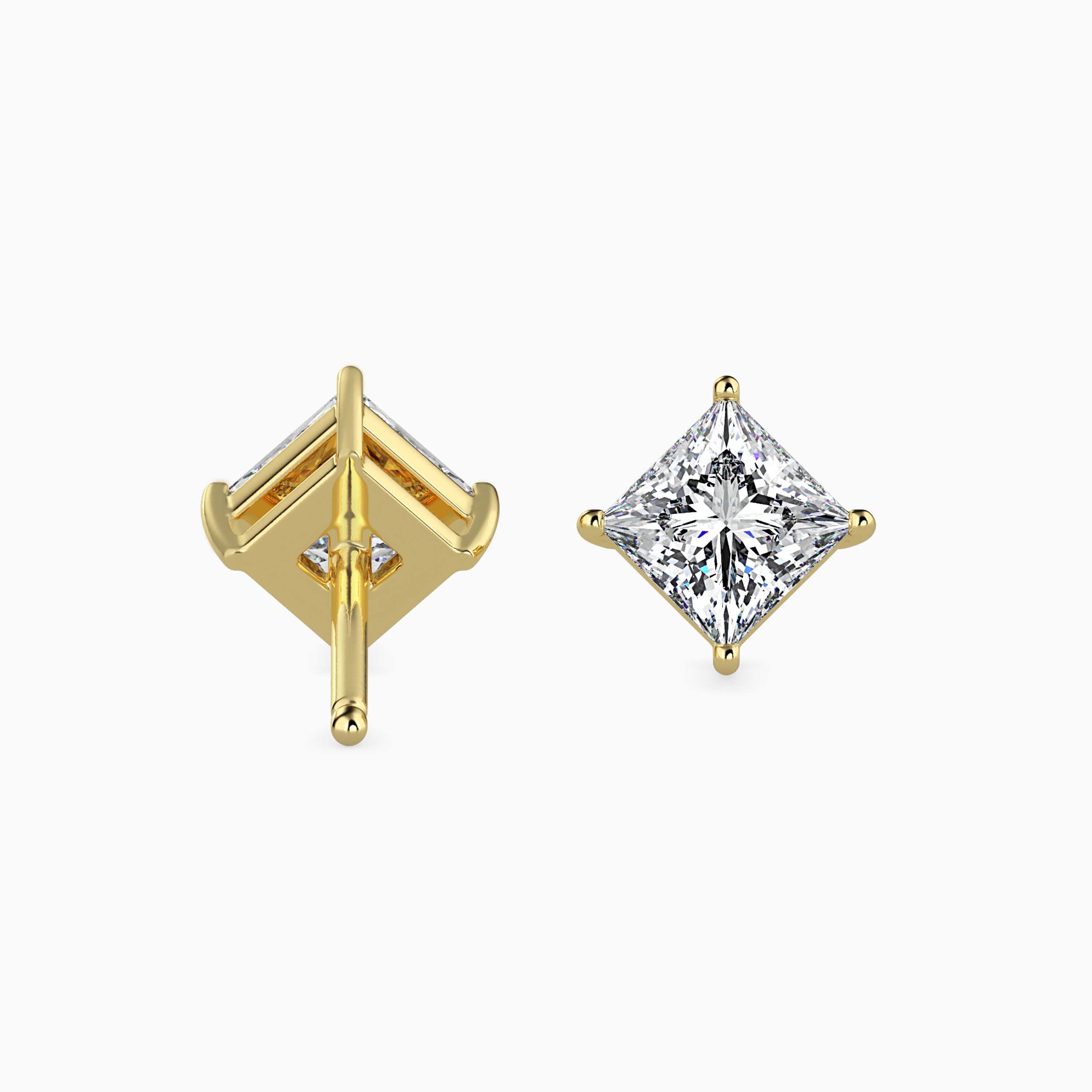 TASA “Celeste Edge” Princess-Cut Diamond Studs - 16036