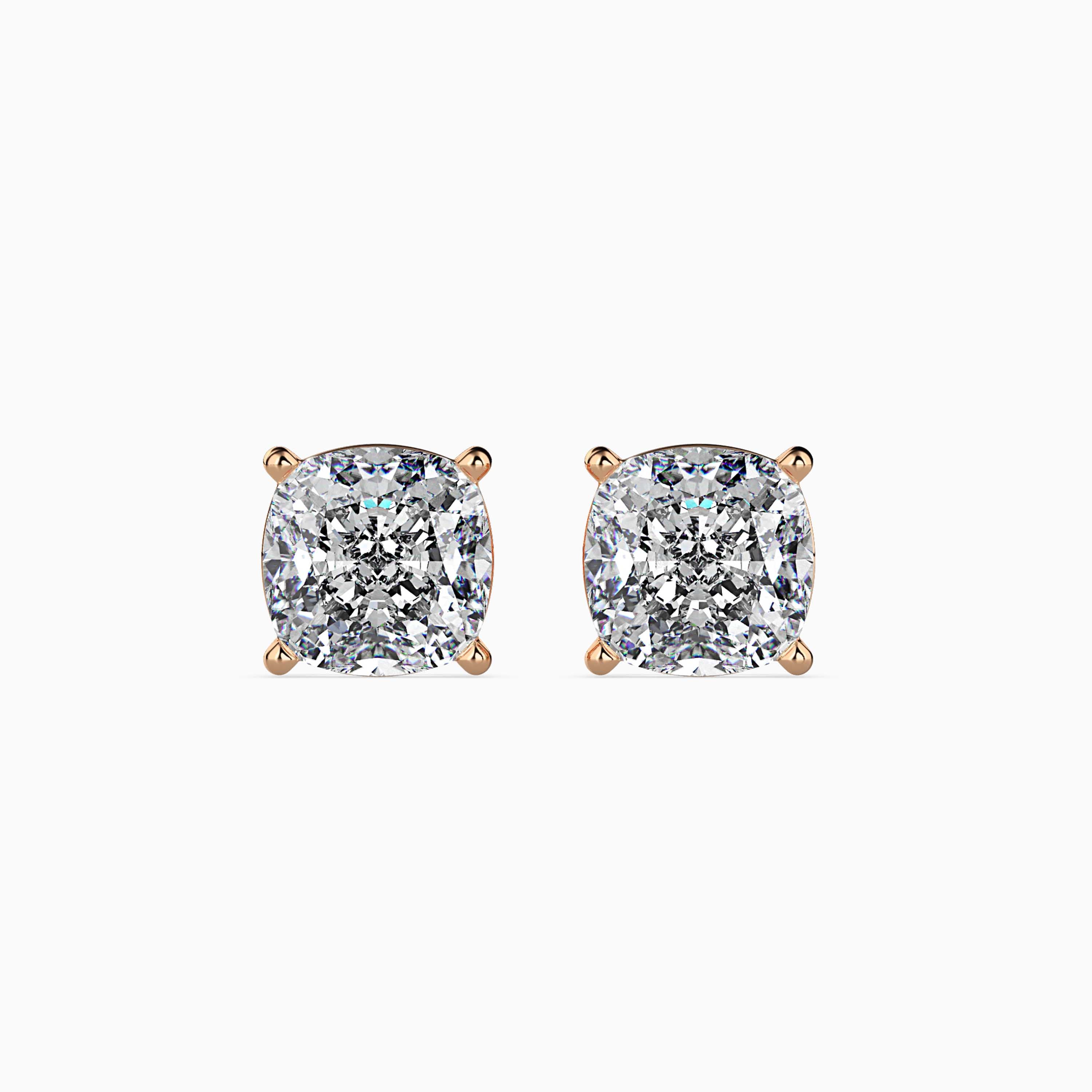 TASA “Velour Glow” Cushion-Cut Diamond Studs - 16037