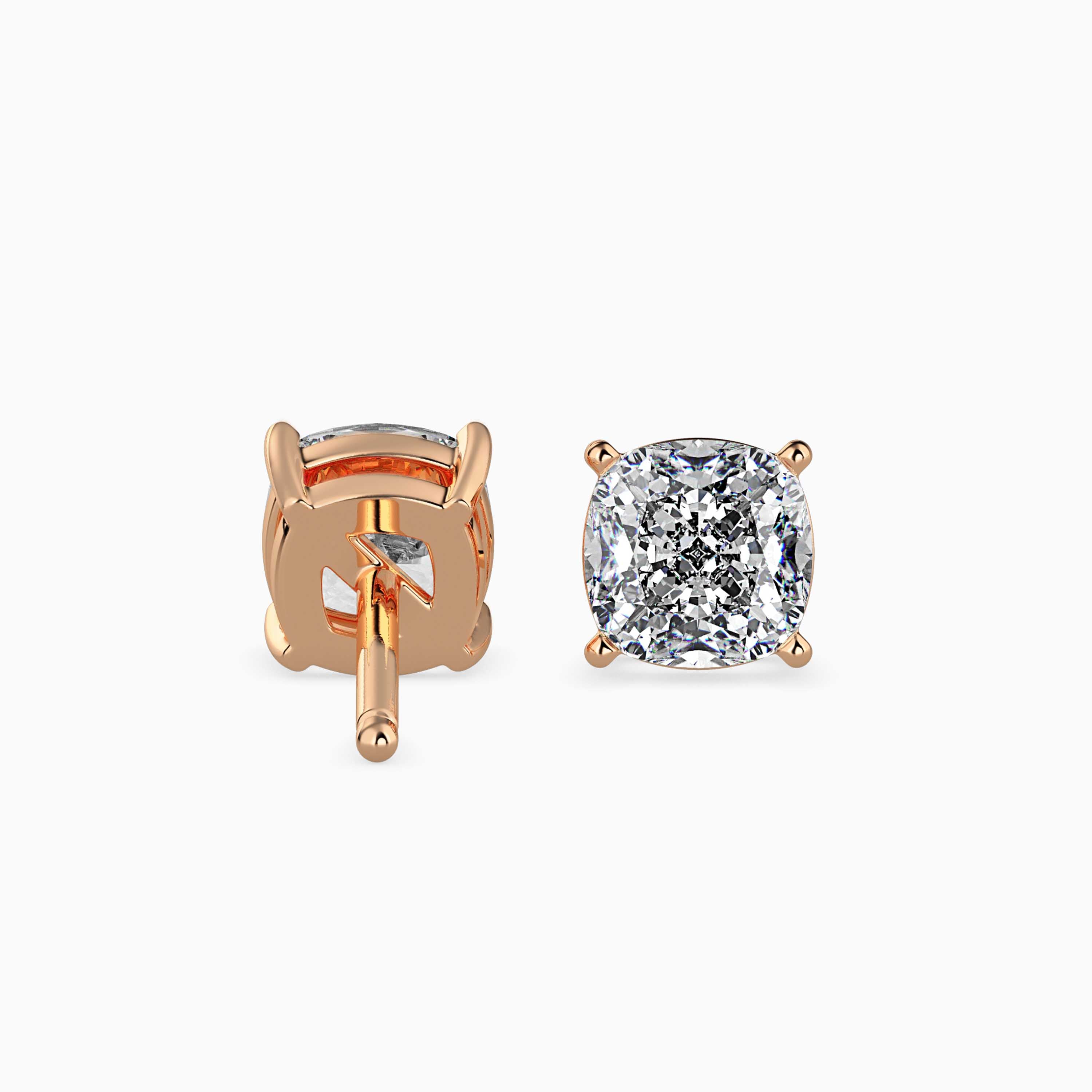 TASA “Velour Glow” Cushion-Cut Diamond Studs - 16037