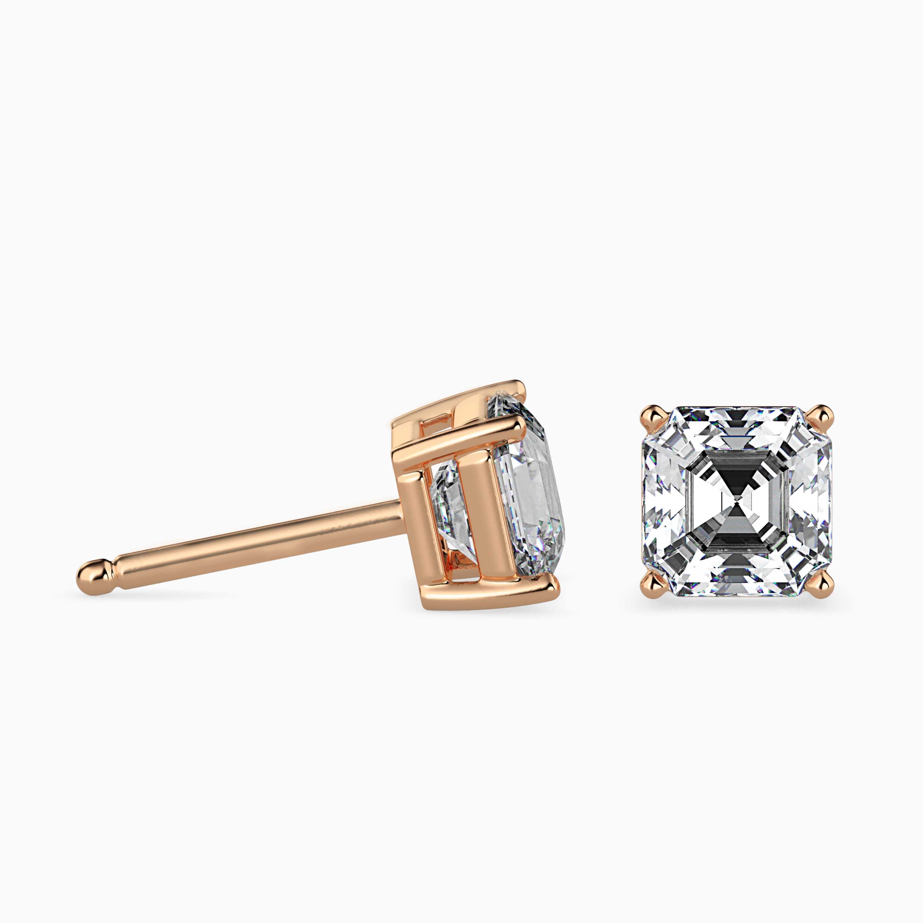TASA “Midnight Prism” Asscher Diamond Studs - 16041
