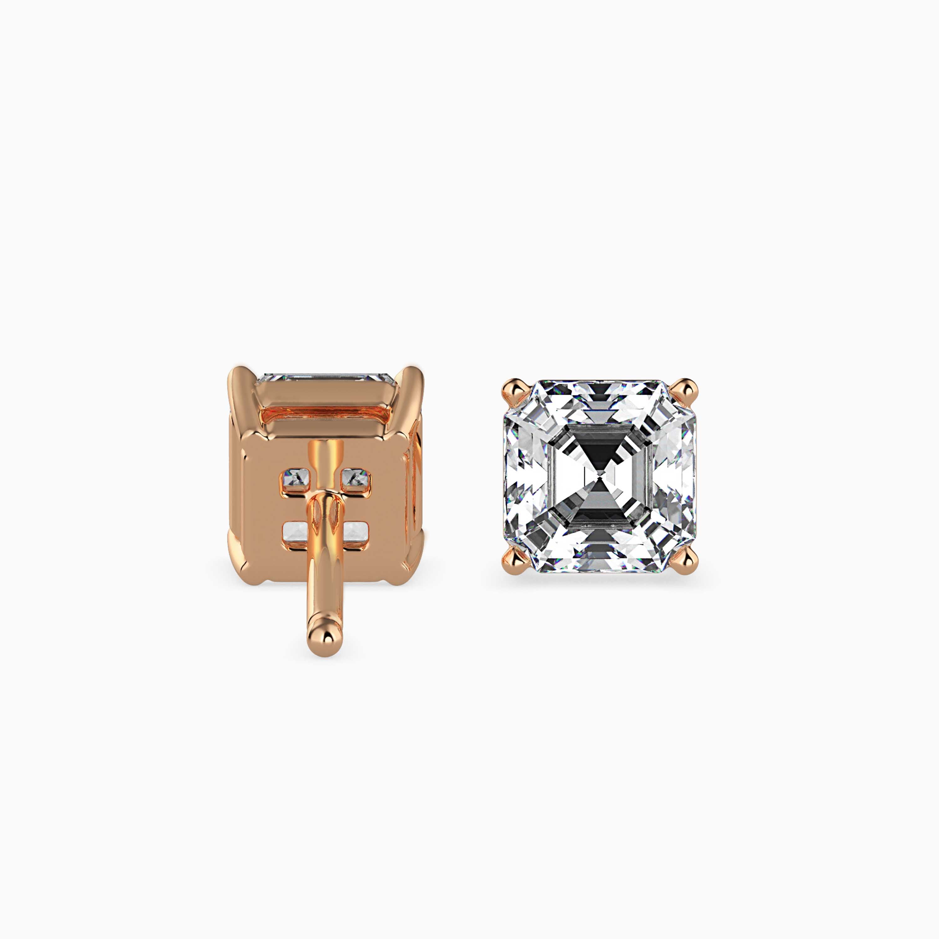 TASA “Midnight Prism” Asscher Diamond Studs - 16041
