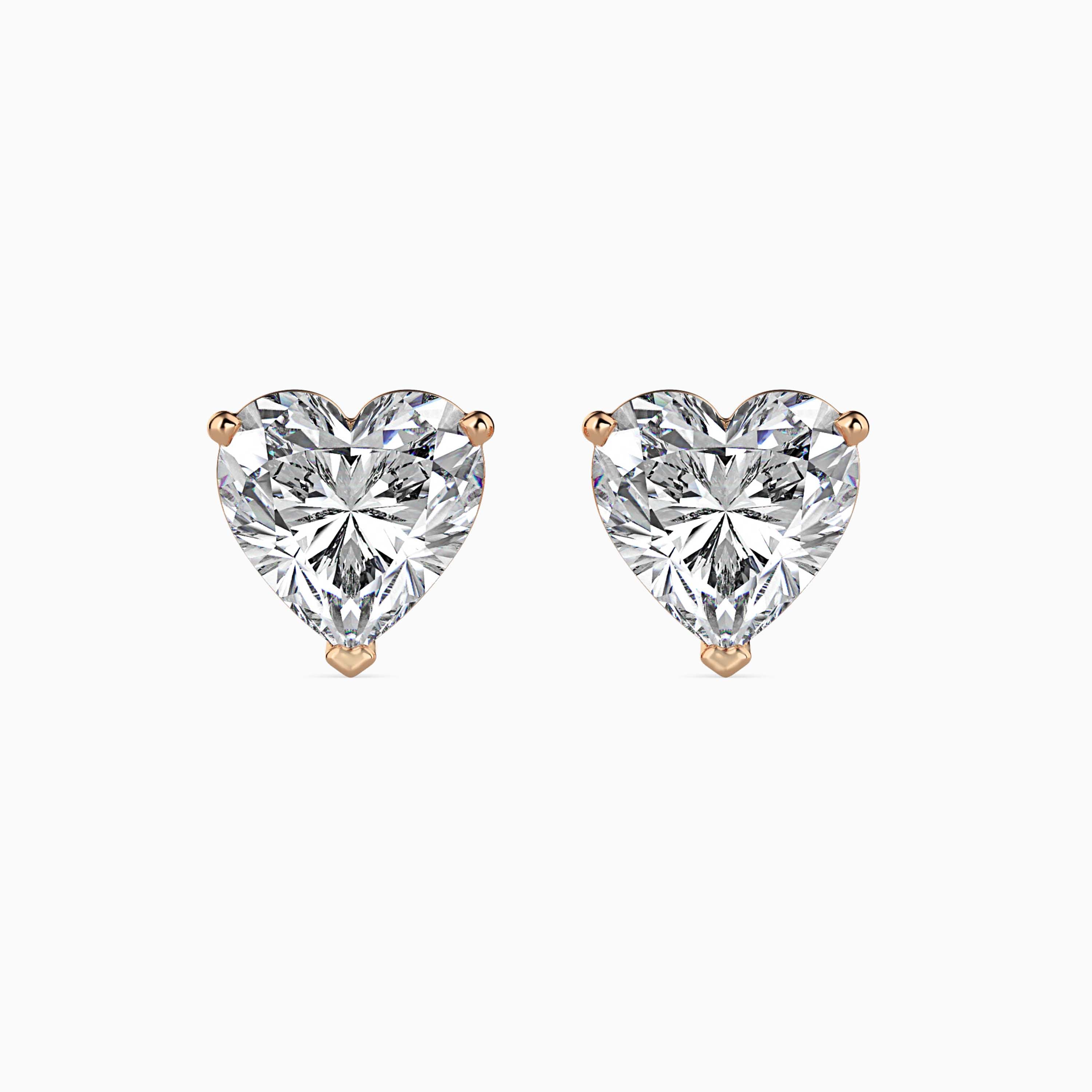 Tasa  Heart-Shaped Diamond Stud Earrings - 16042