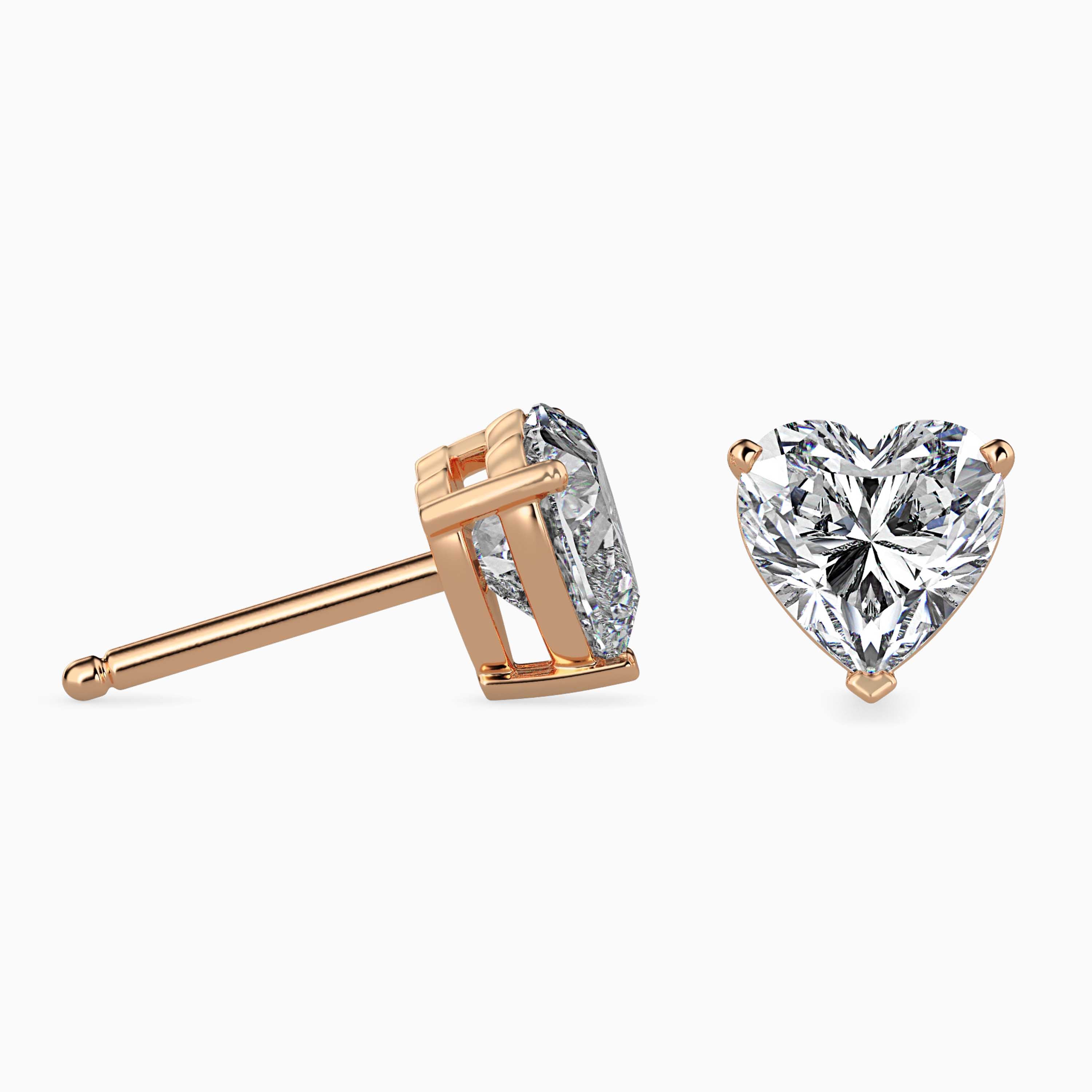 Tasa  Heart-Shaped Diamond Stud Earrings - 16042