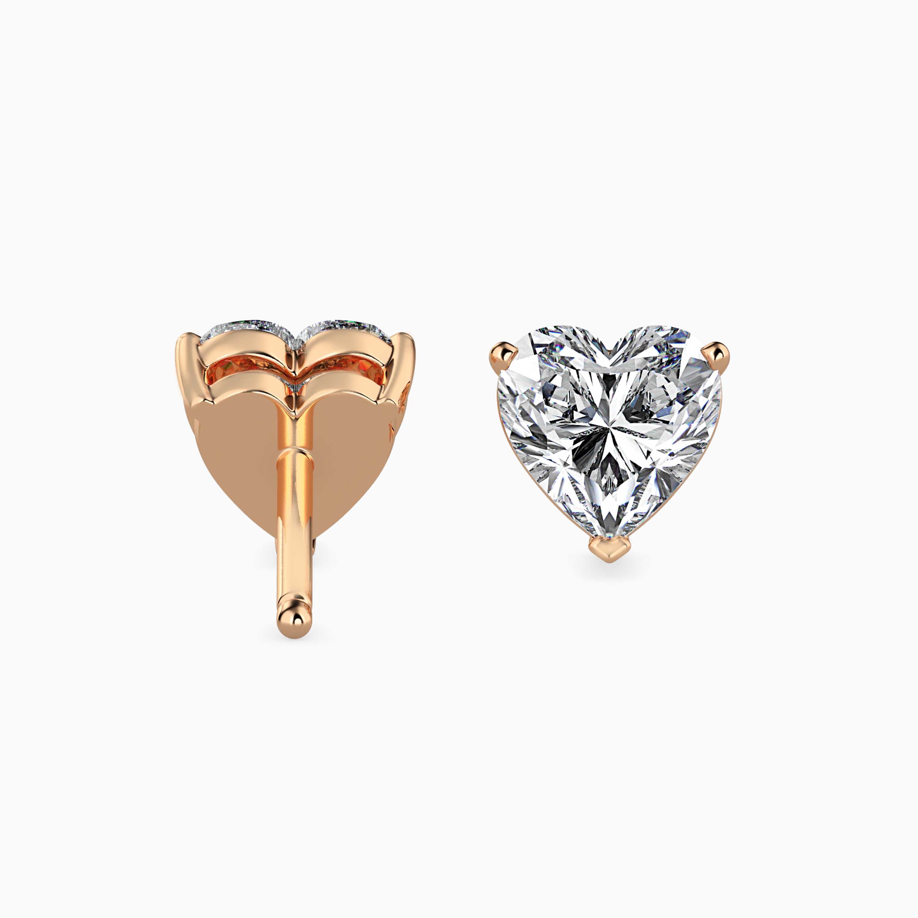 Tasa  Heart-Shaped Diamond Stud Earrings - 16042