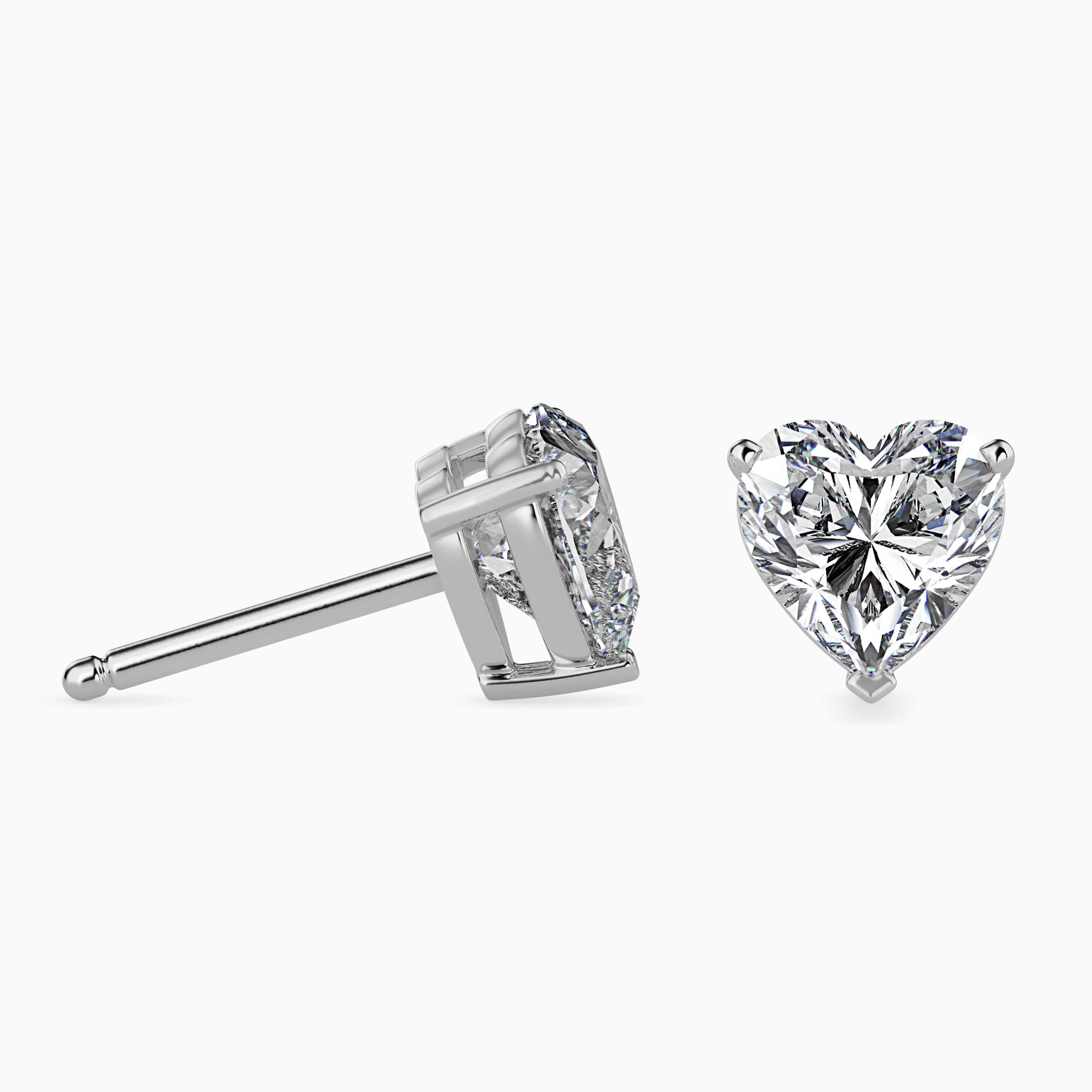 Tasa  Heart-Shaped Diamond Stud Earrings - 16042
