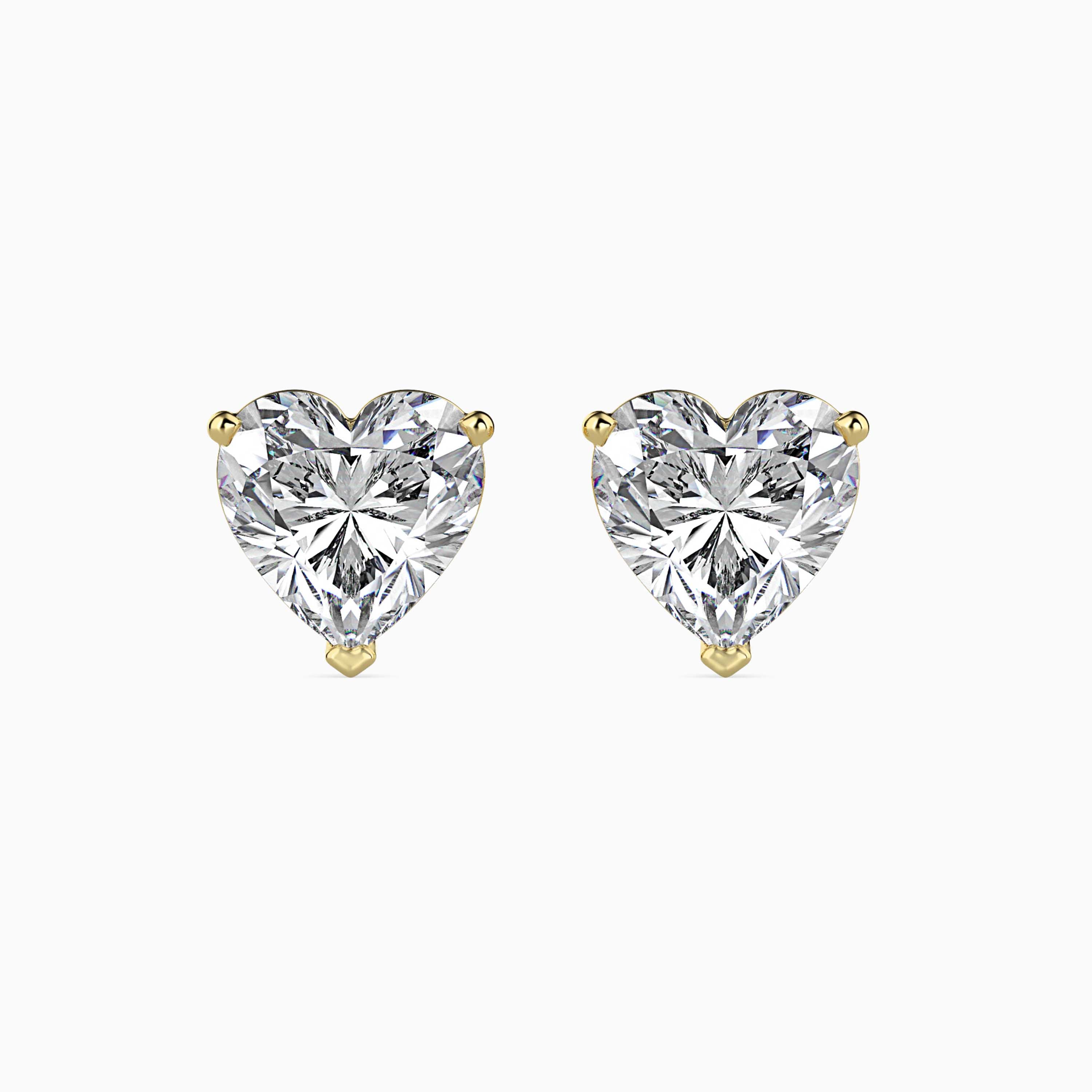 Tasa  Heart-Shaped Diamond Stud Earrings - 16042