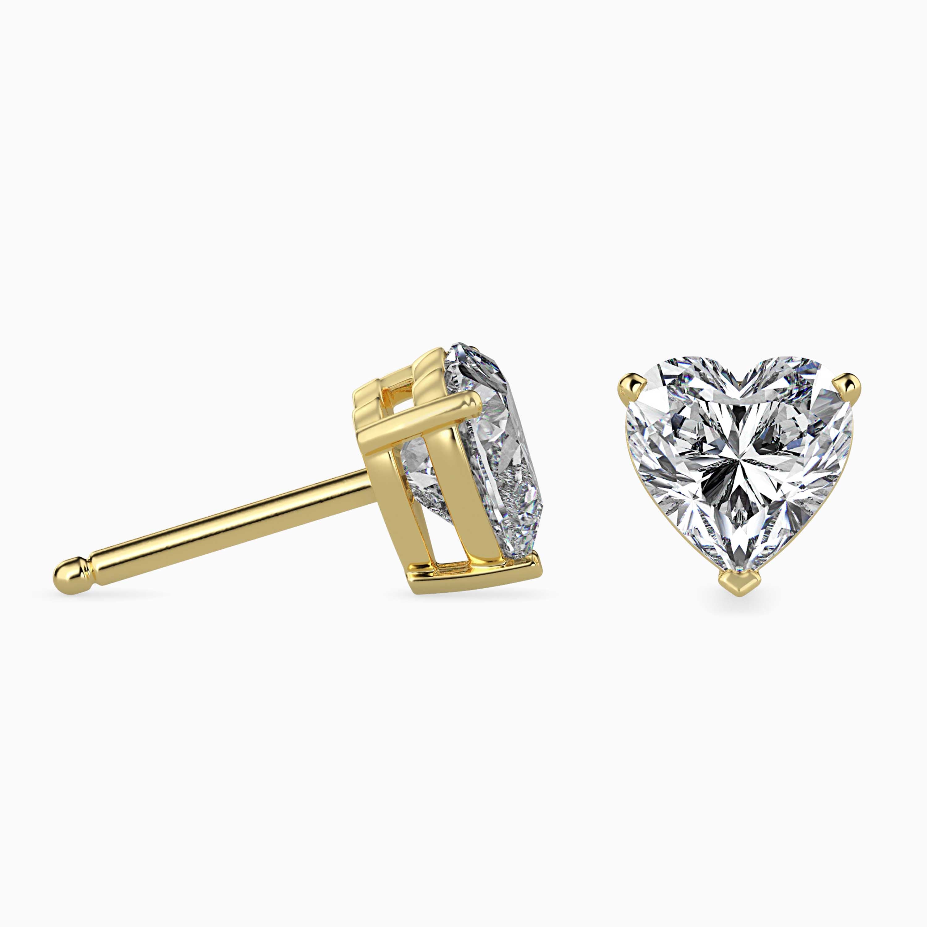 Tasa  Heart-Shaped Diamond Stud Earrings - 16042