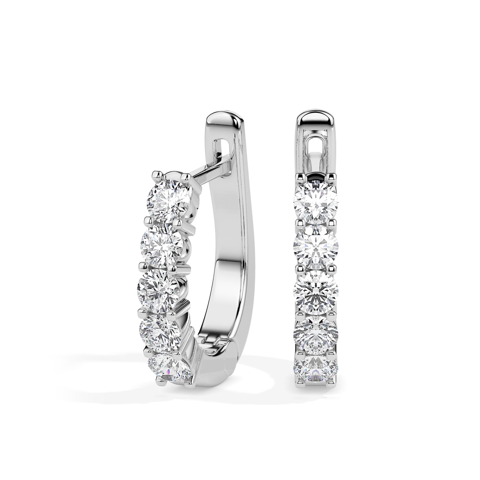 TASA Lumière White Gold Huggie Hoops - 17008