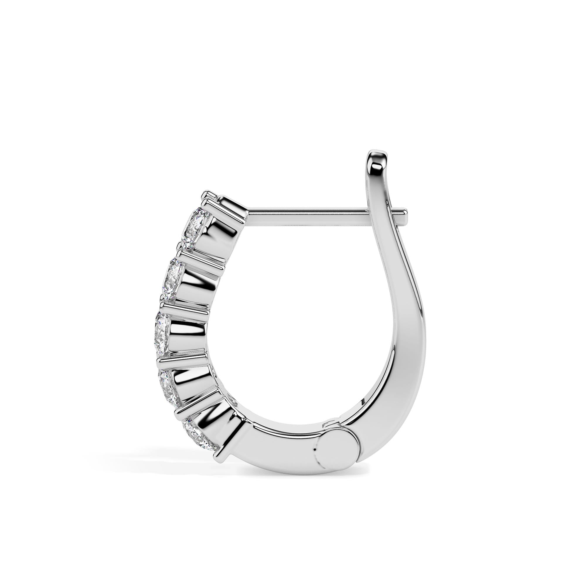 TASA Lumière White Gold Huggie Hoops - 17008