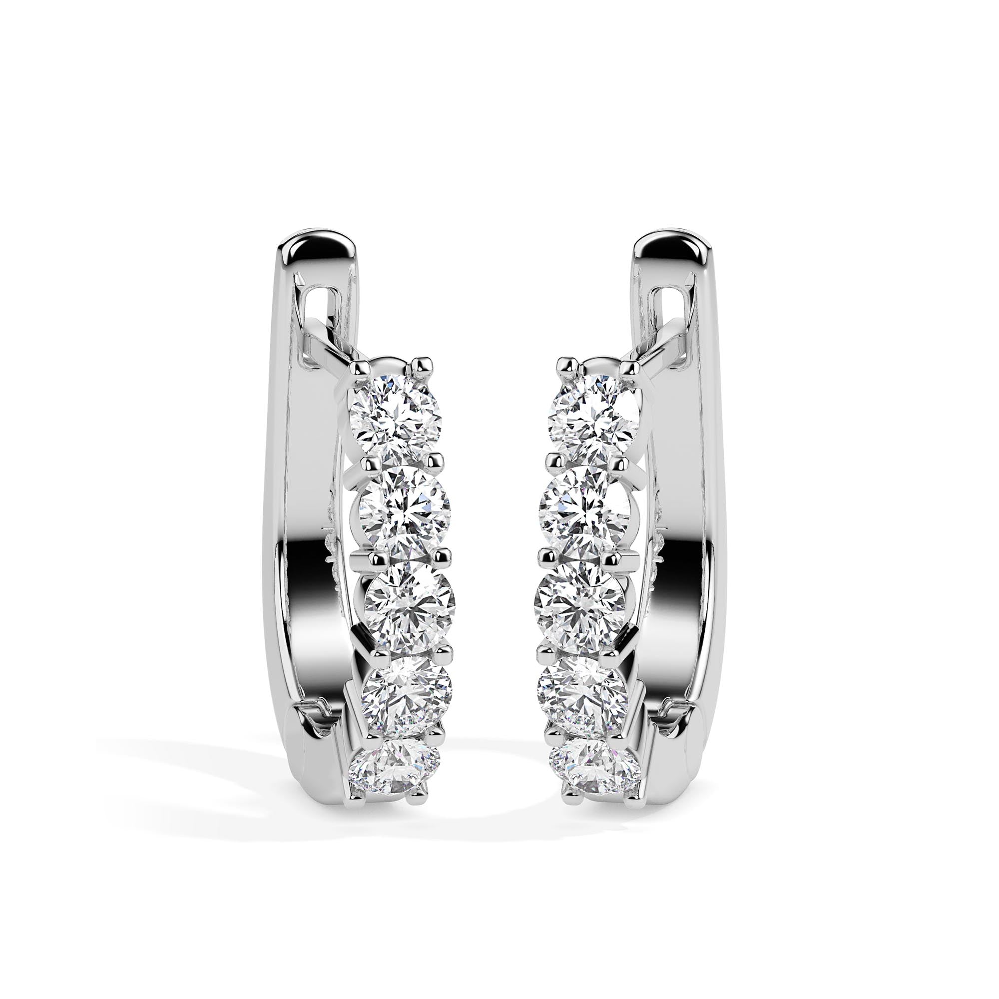 TASA Lumière White Gold Huggie Hoops - 17008