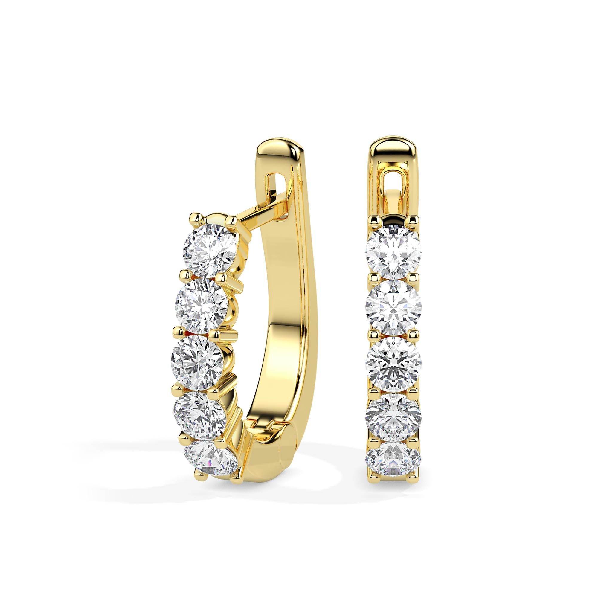 TASA Lumière White Gold Huggie Hoops - 17008