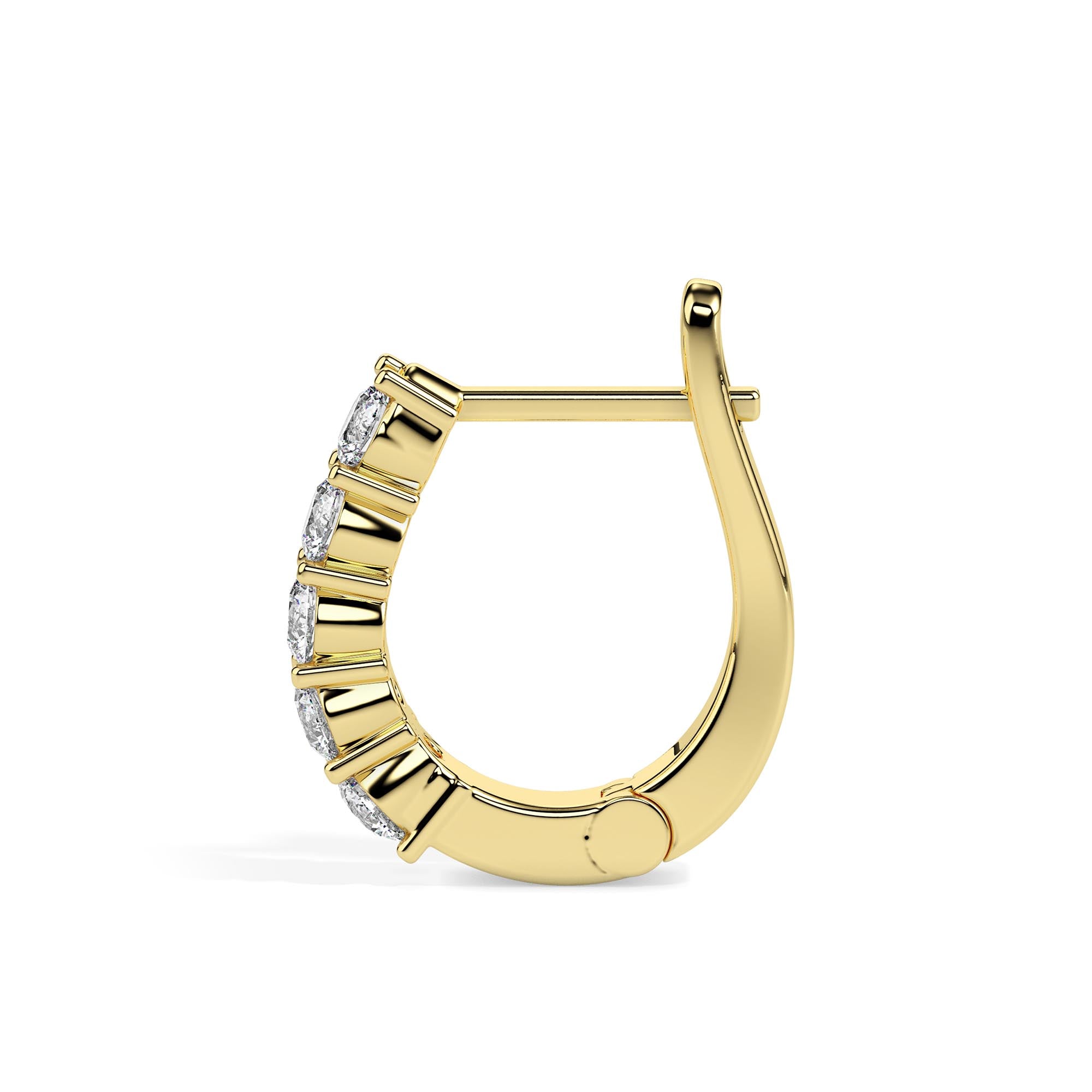 TASA Lumière White Gold Huggie Hoops - 17008