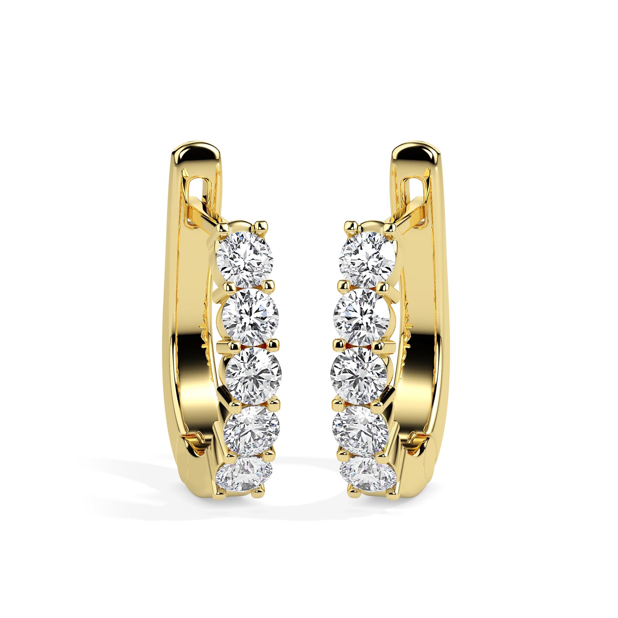 TASA Lumière White Gold Huggie Hoops - 17008