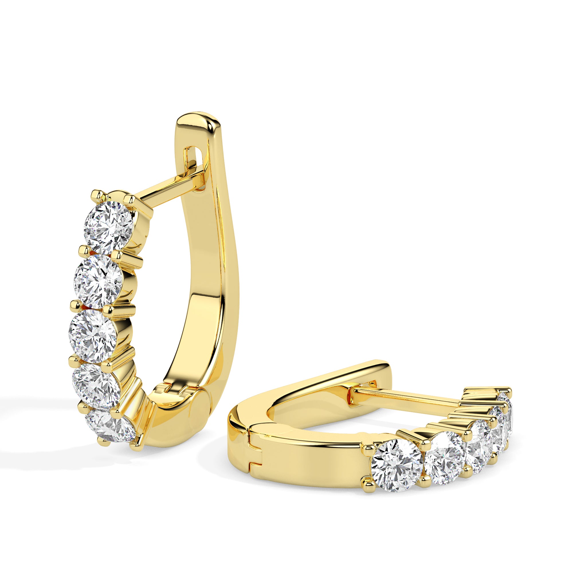 TASA Lumière White Gold Huggie Hoops - 17008
