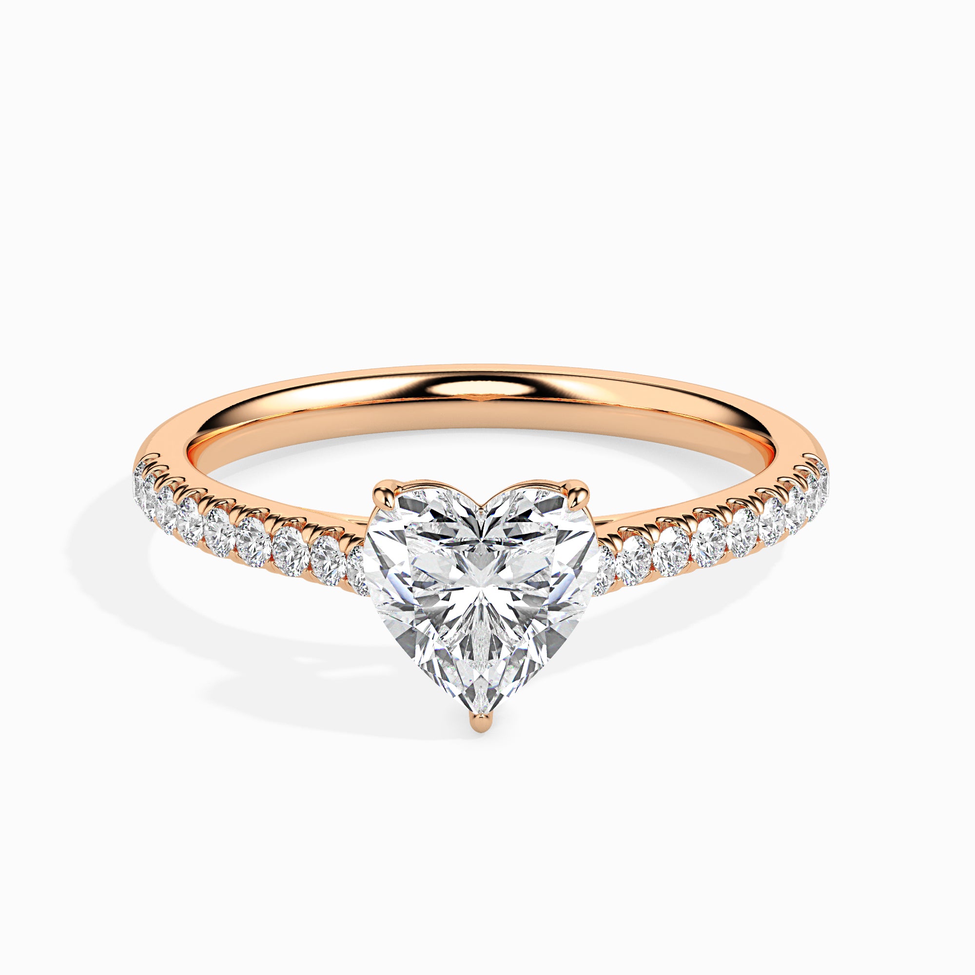 Carat Heart-Shaped Lab-Grown Diamond Halo Ring - 19018