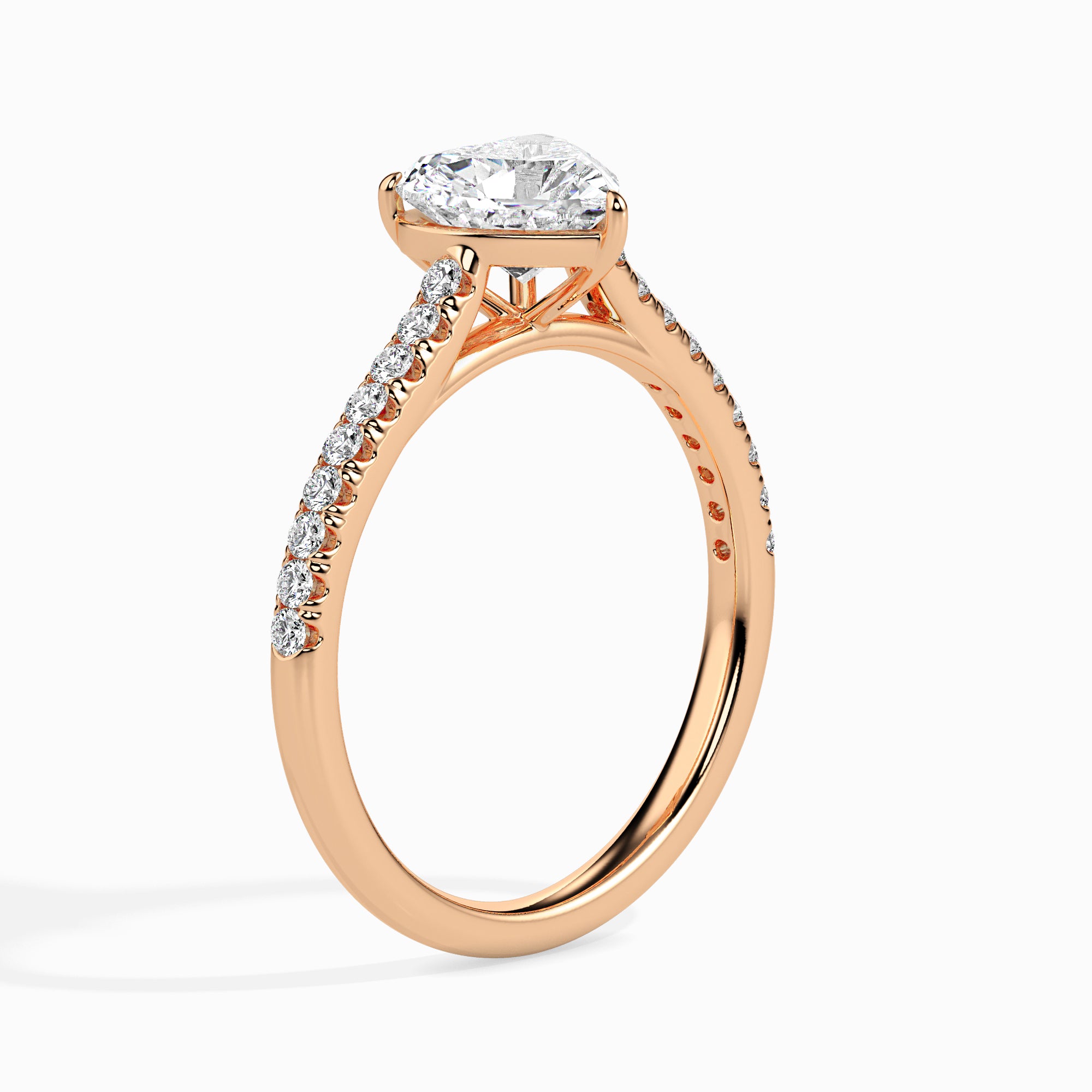 Carat Heart-Shaped Lab-Grown Diamond Halo Ring - 19018