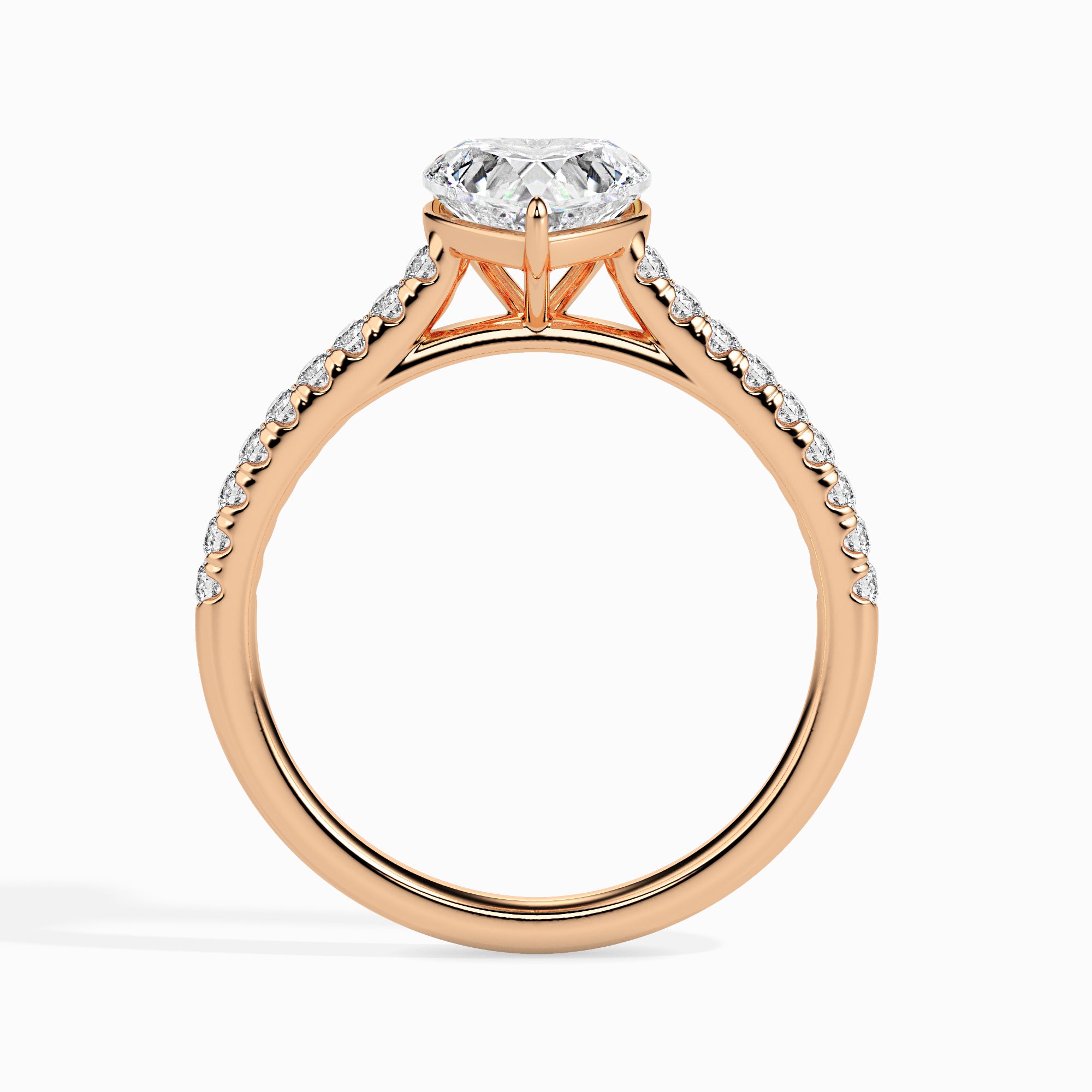 Carat Heart-Shaped Lab-Grown Diamond Halo Ring - 19018