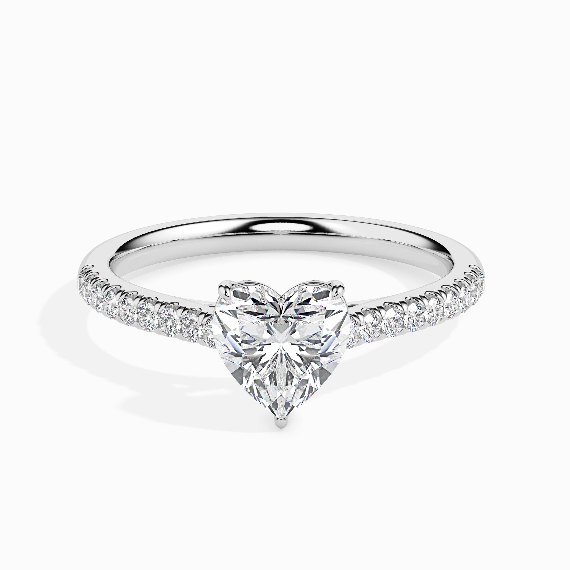 Carat Heart-Shaped Lab-Grown Diamond Halo Ring - 19018