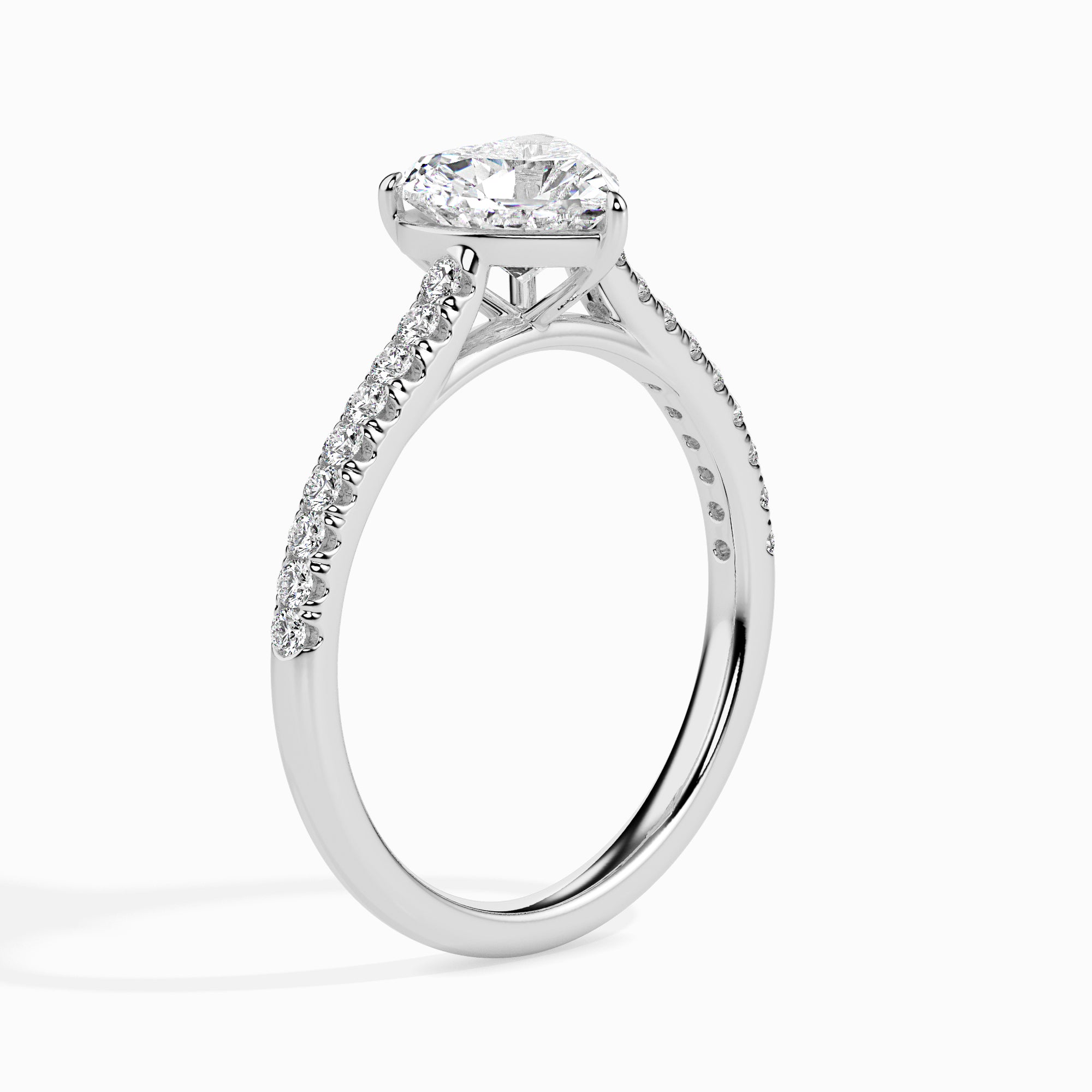 Carat Heart-Shaped Lab-Grown Diamond Halo Ring - 19018