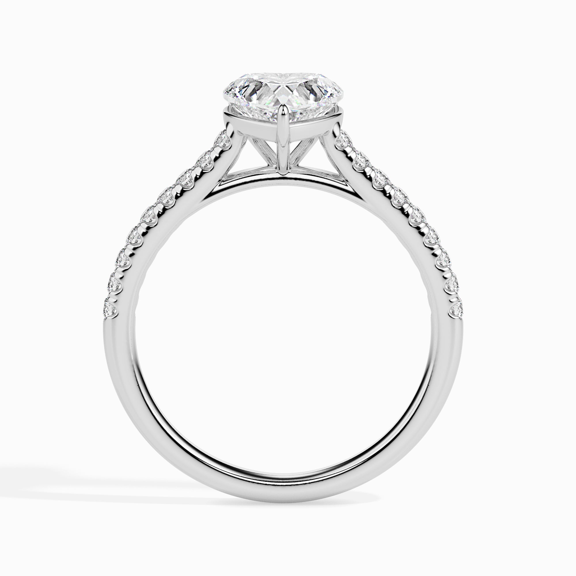Carat Heart-Shaped Lab-Grown Diamond Halo Ring - 19018