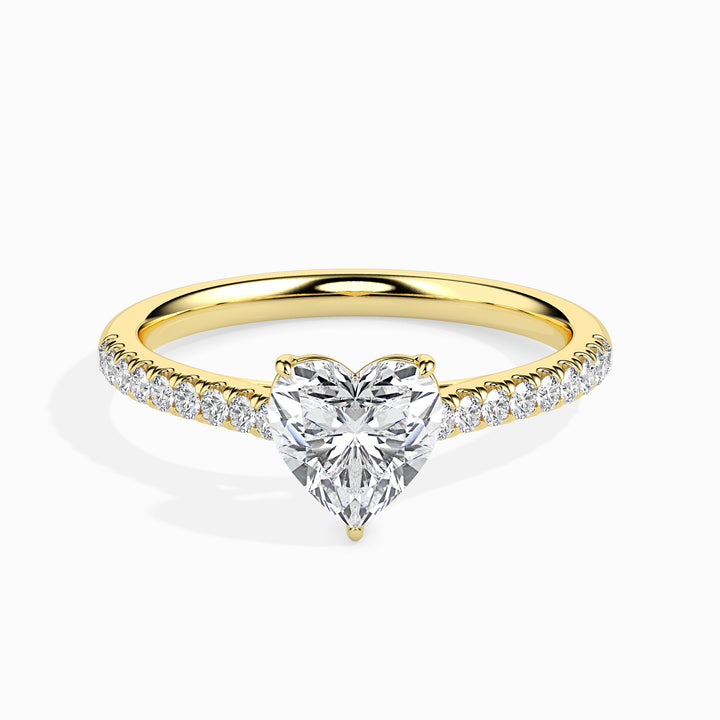 Carat Heart-Shaped Lab-Grown Diamond Halo Ring - 19018