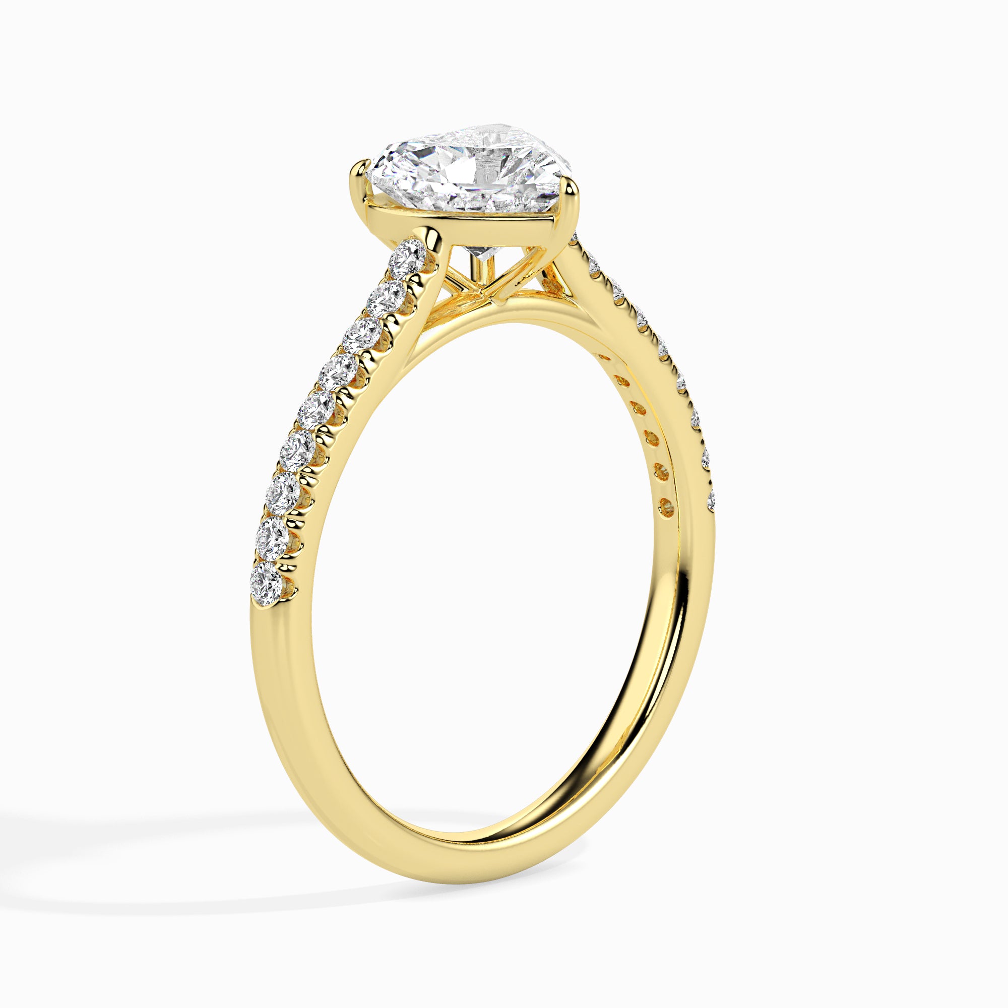 Carat Heart-Shaped Lab-Grown Diamond Halo Ring - 19018
