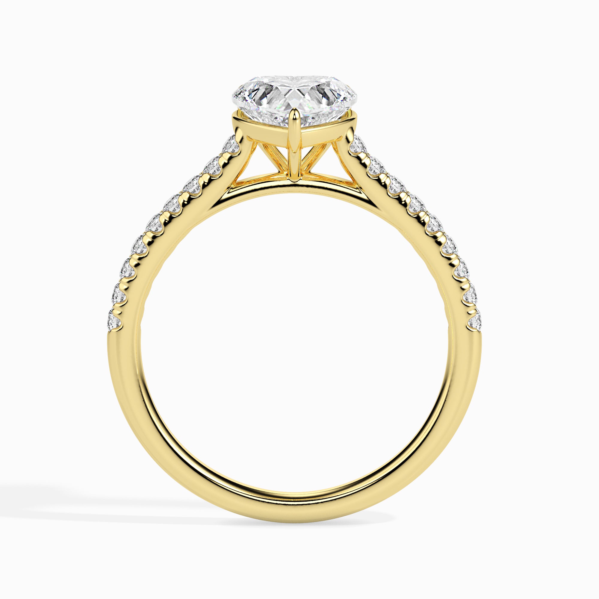 Carat Heart-Shaped Lab-Grown Diamond Halo Ring - 19018