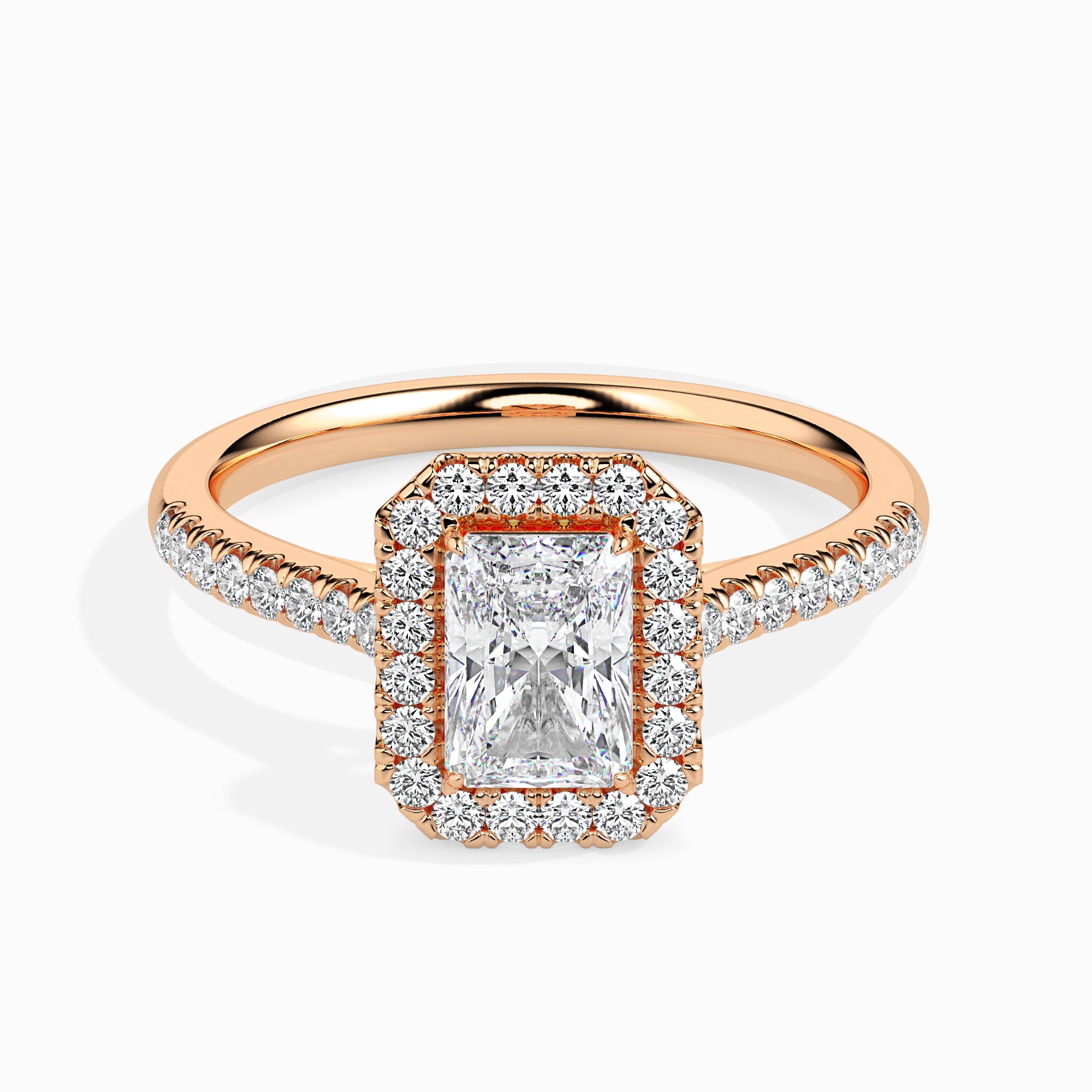 Radiant-Cut Halo Pavé Ring - 19037