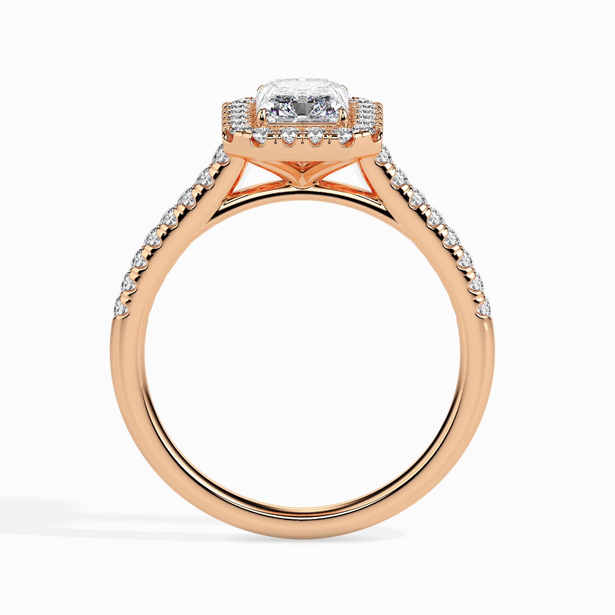 Radiant-Cut Halo Pavé Ring - 19037