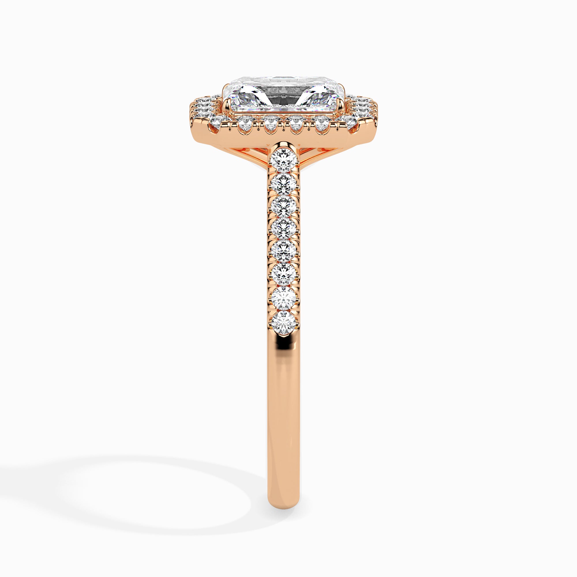 Radiant-Cut Halo Pavé Ring - 19037